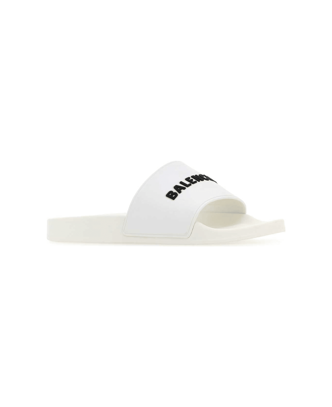 Balenciaga White Rubber Pool Slippers - 9034
