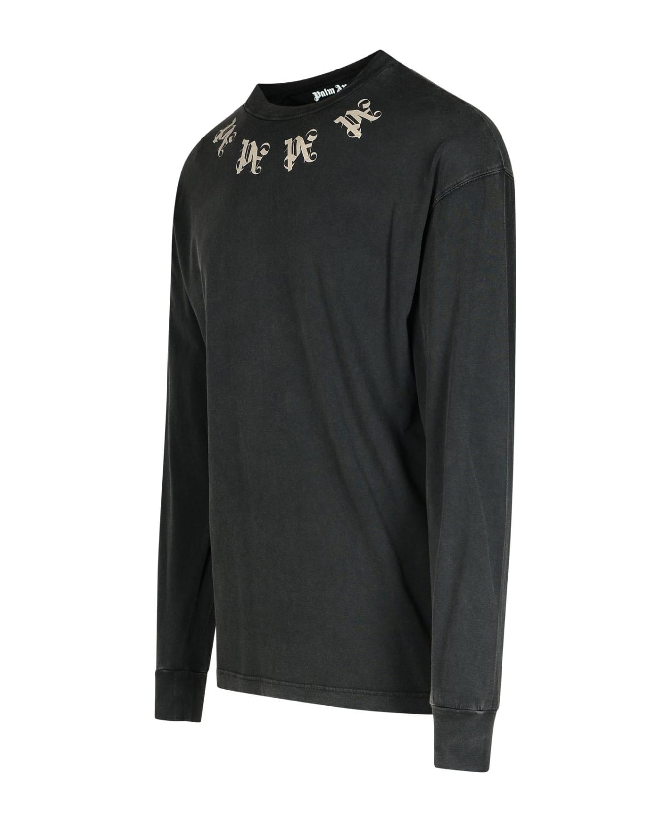 Palm Angels 'stateme' Black Cotton Over T-shirt - Black