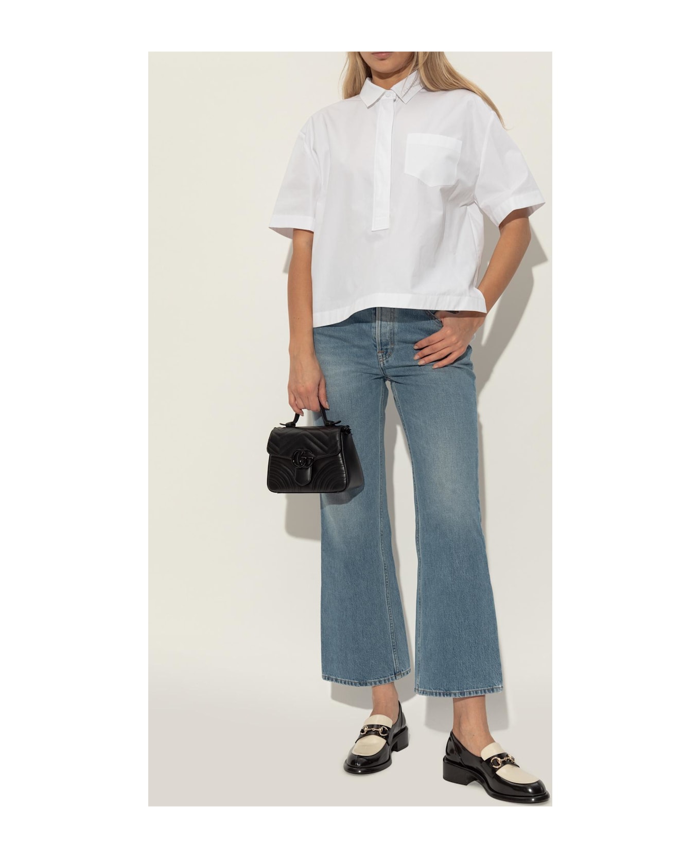 Gucci Leather Shoes With Logo - Black