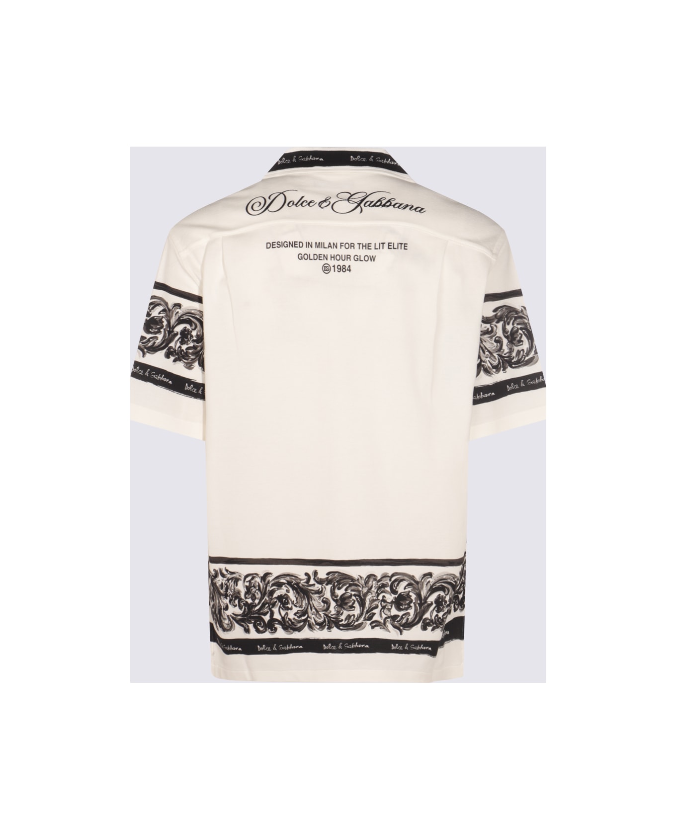Dolce 
Gabbana White And Black Cotton Shirt - White