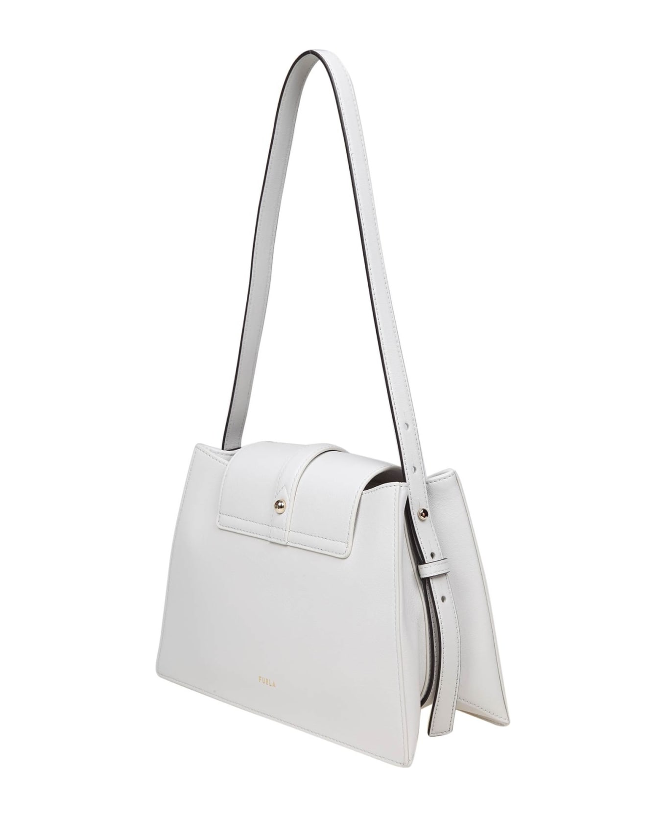 Furla Nuvola S Shoulder Bag In Marshmallow Color Leather - Yellow Cream
