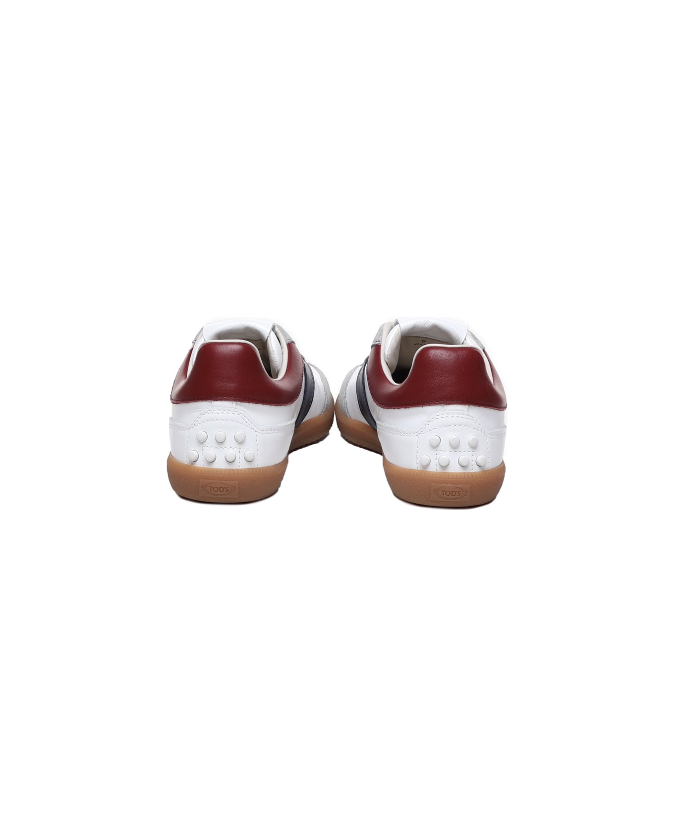Tod's Tabs Sneakers In Suede - White, blu, red