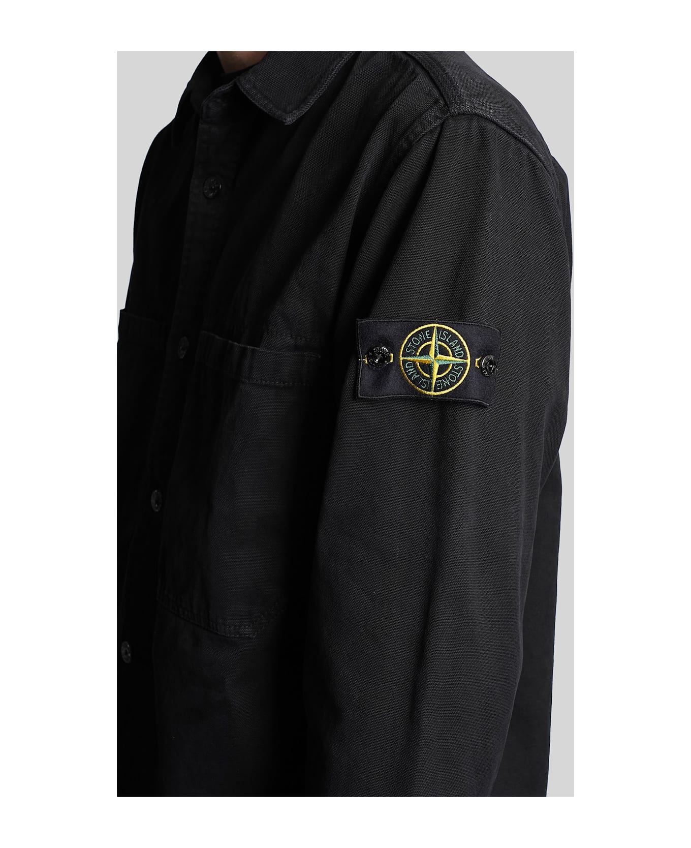 Stone Island Shirt In Black Cotton - black シャツ