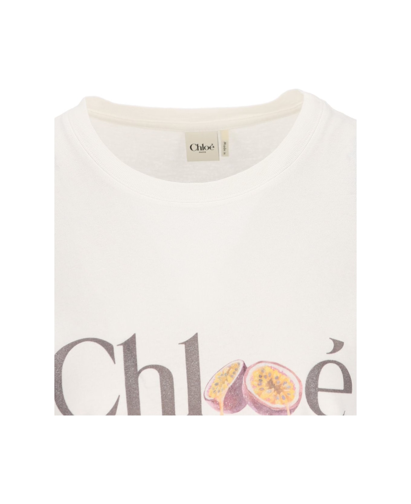 Chloé Logo Cotton T-shirt - White