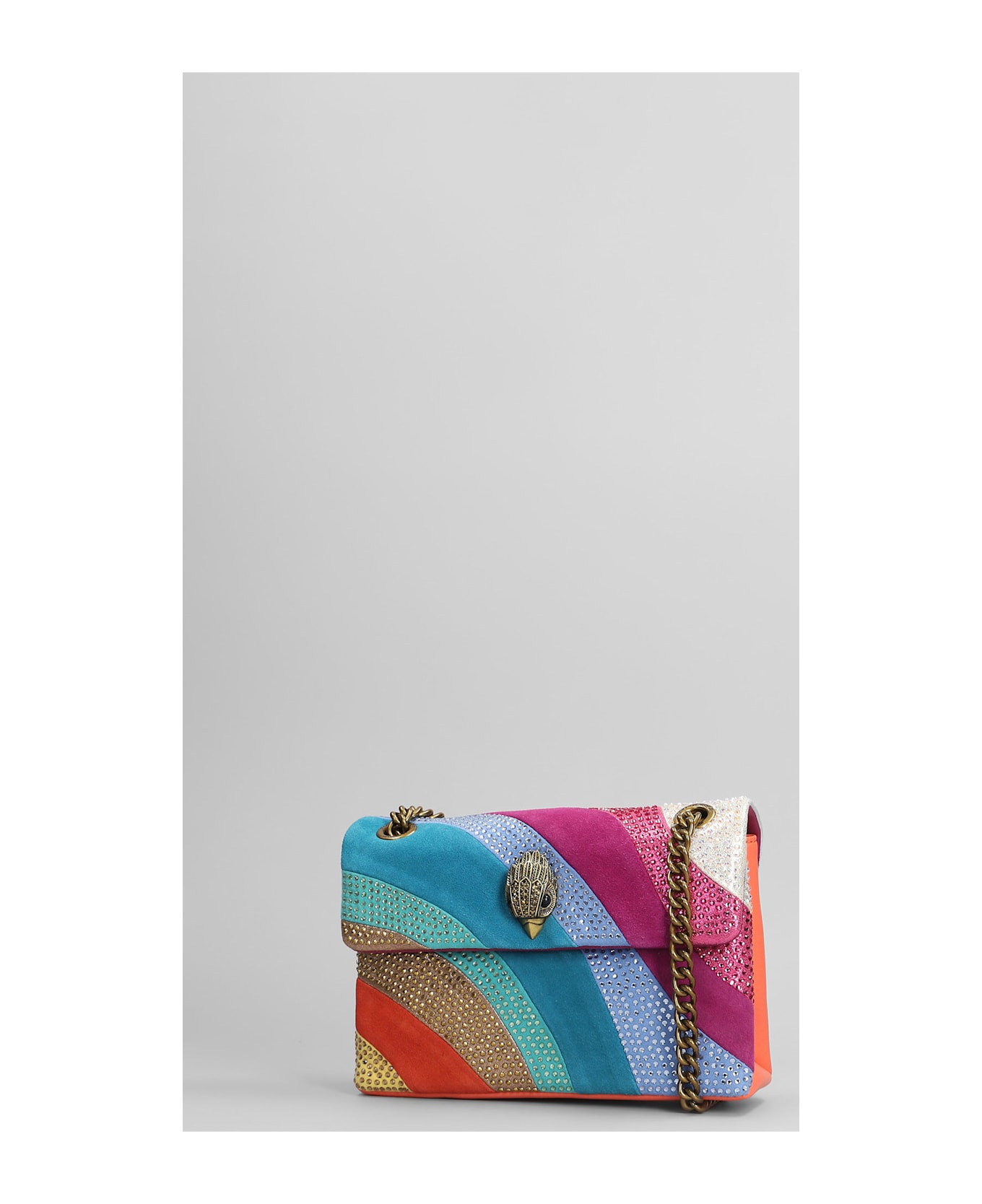 Kurt Geiger Mini Kensington Shoulder Bag In Multicolor Suede And Leather - multicolor