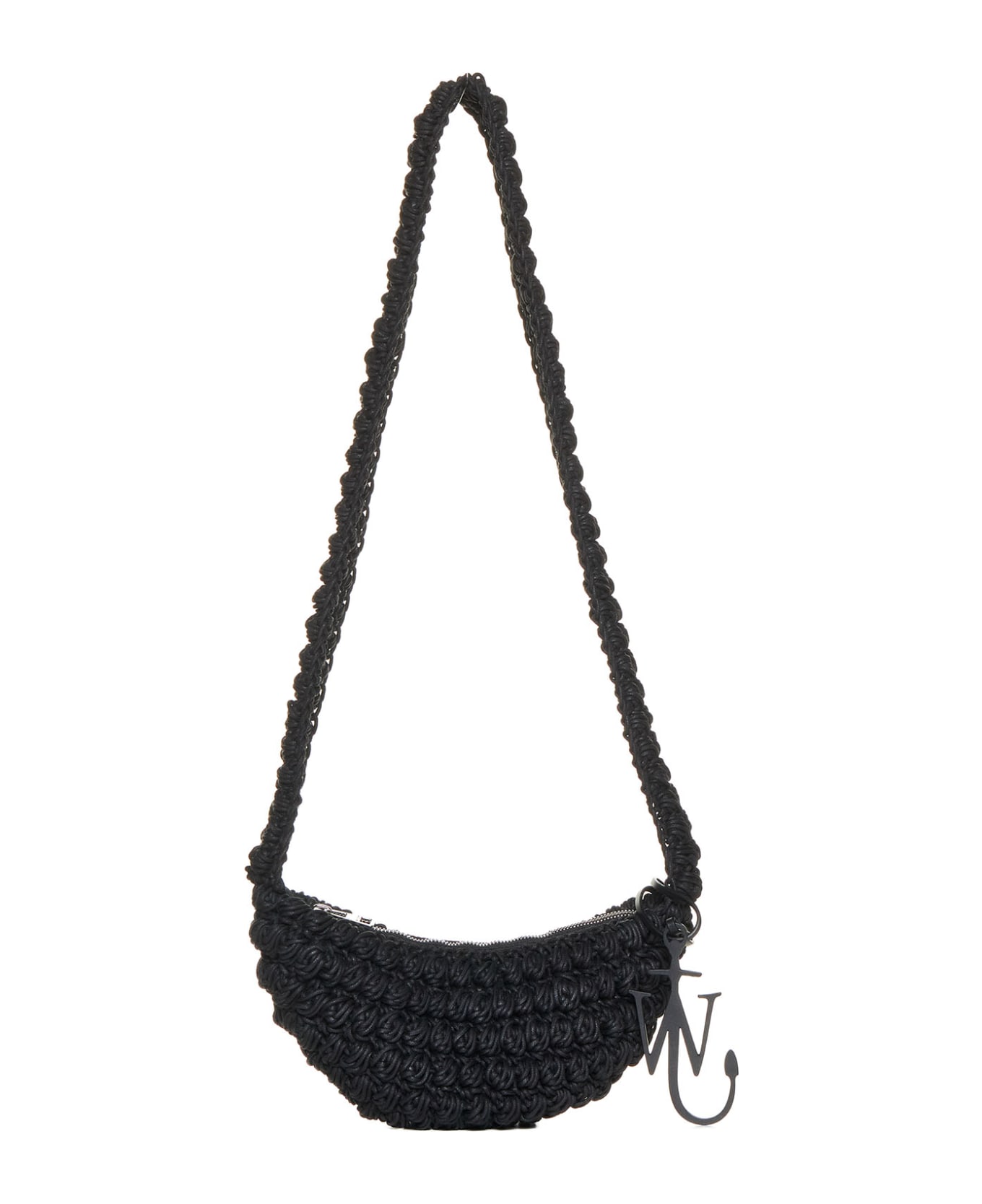 J.W. Anderson Black Knit Popcorn Sling Crossbody Bag - Black ショルダーバッグ