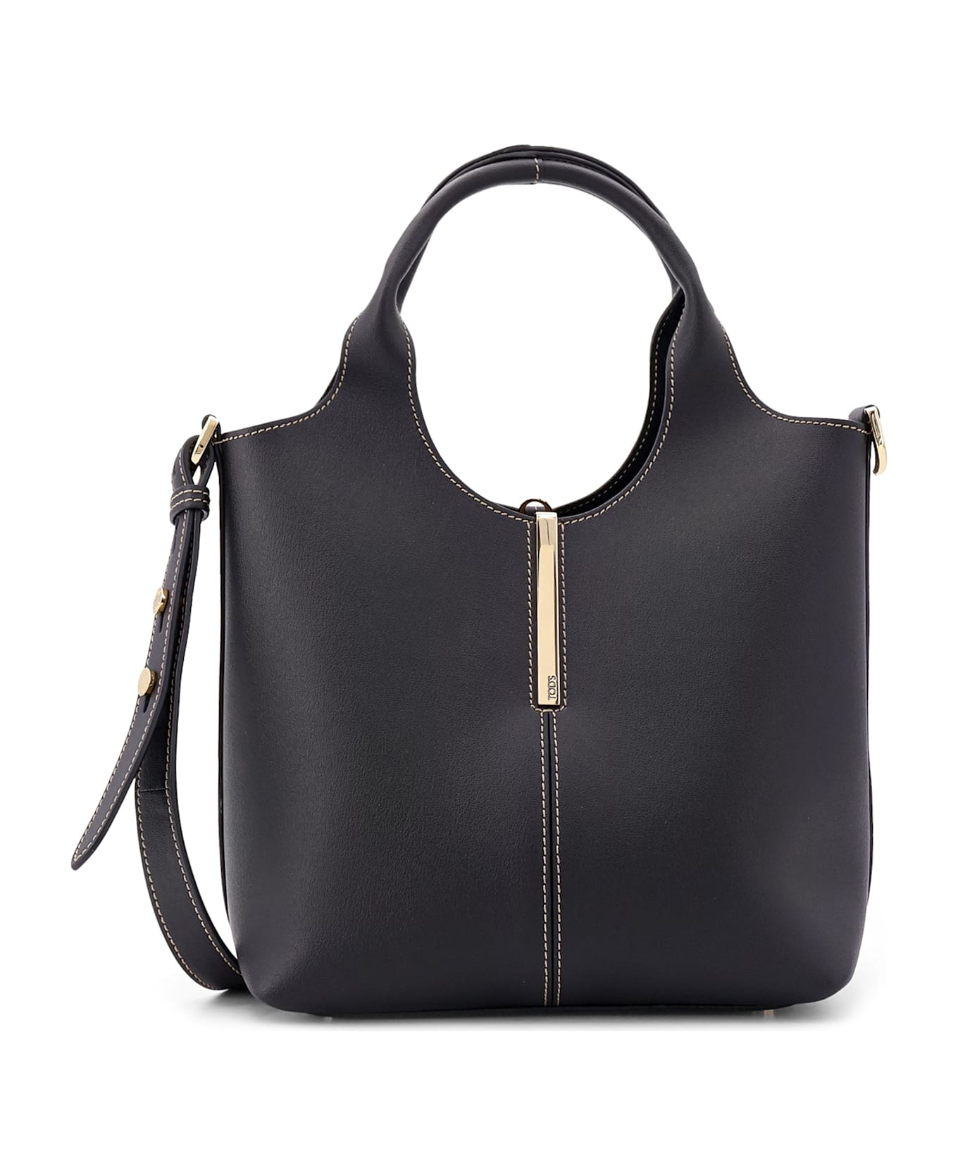 Tod's Mini Leather Shopping Tote Bag - Black