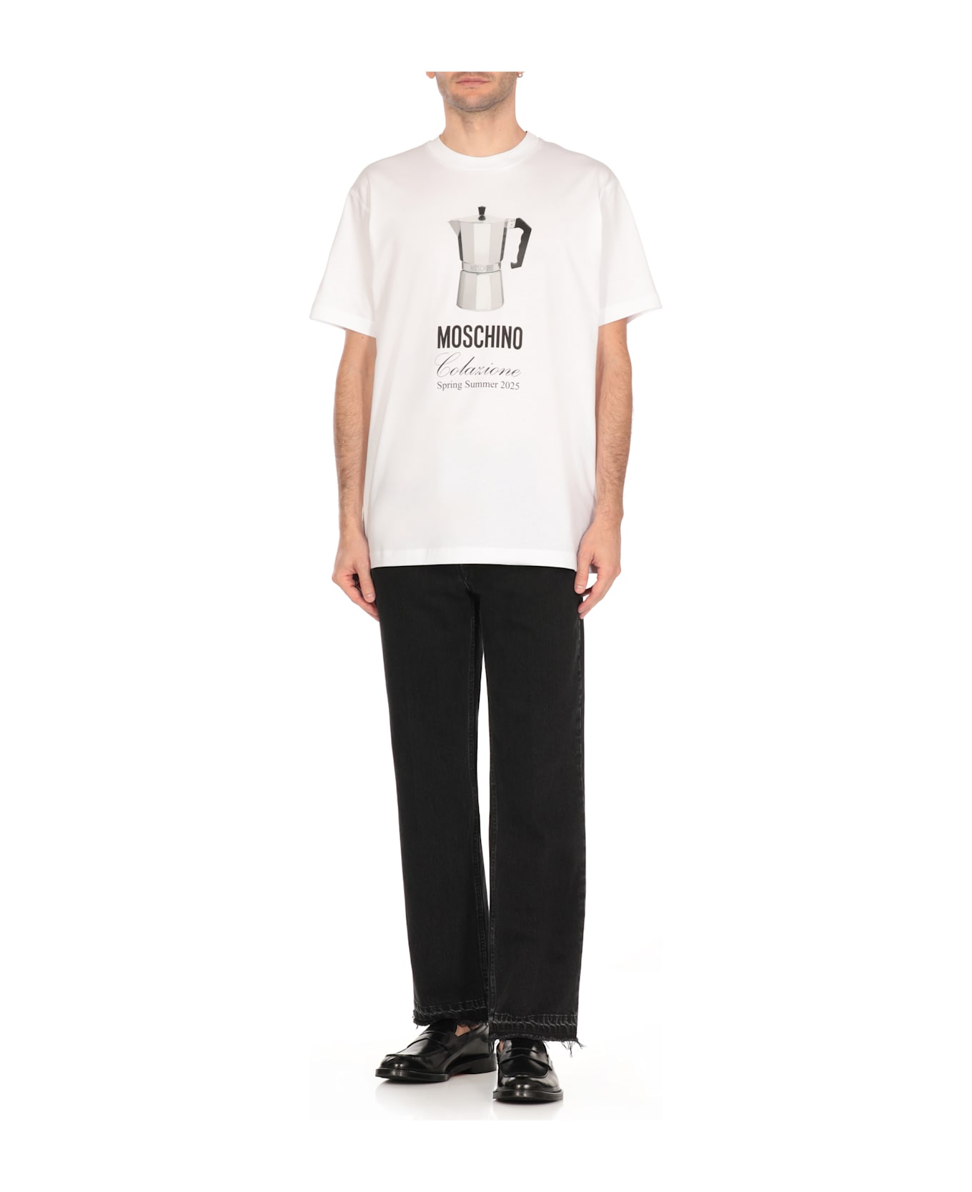 Moschino T-shirt With Coffee Maker - White