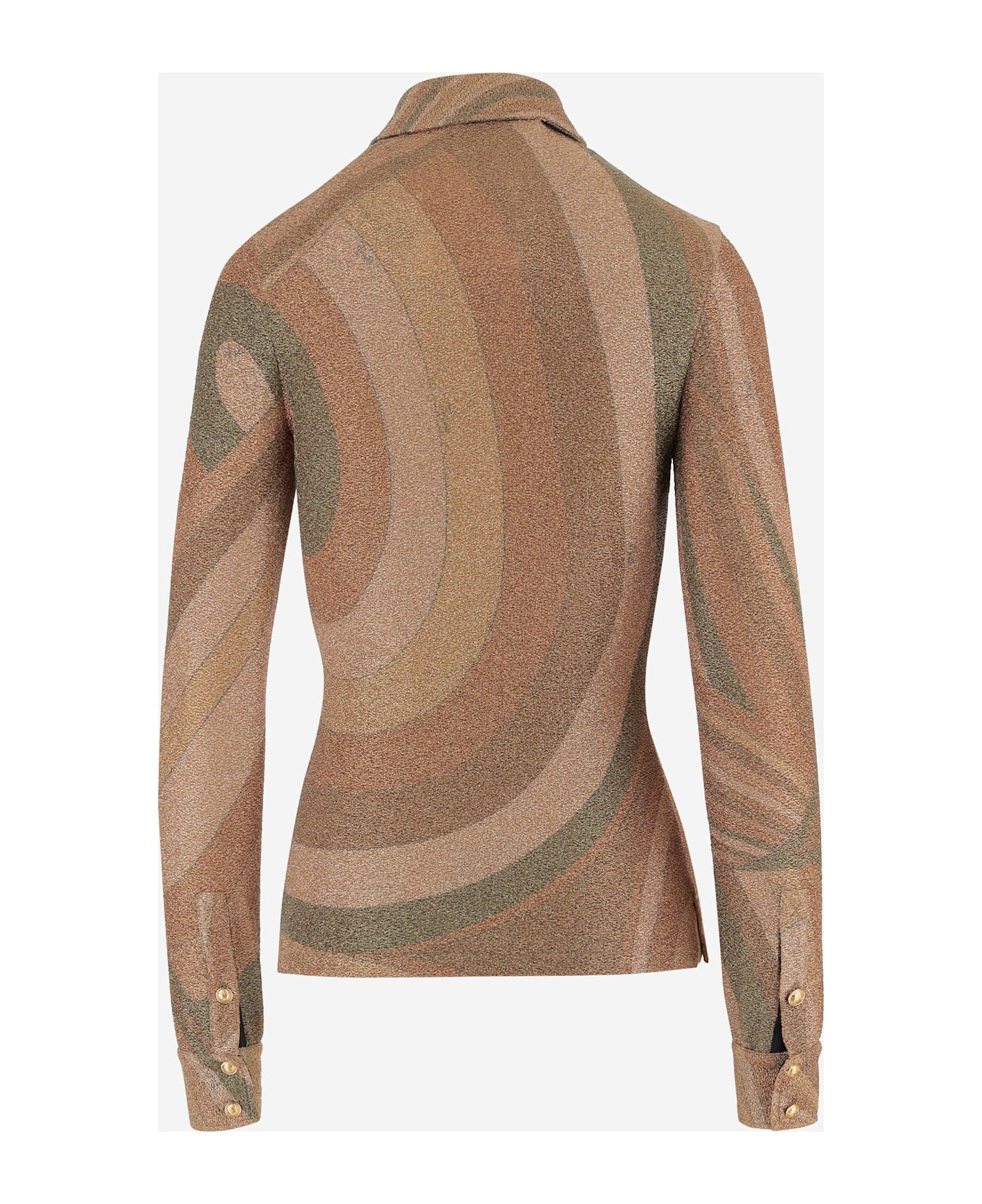 Pucci Lamé Jersey Sweater With Iride Print - Golden