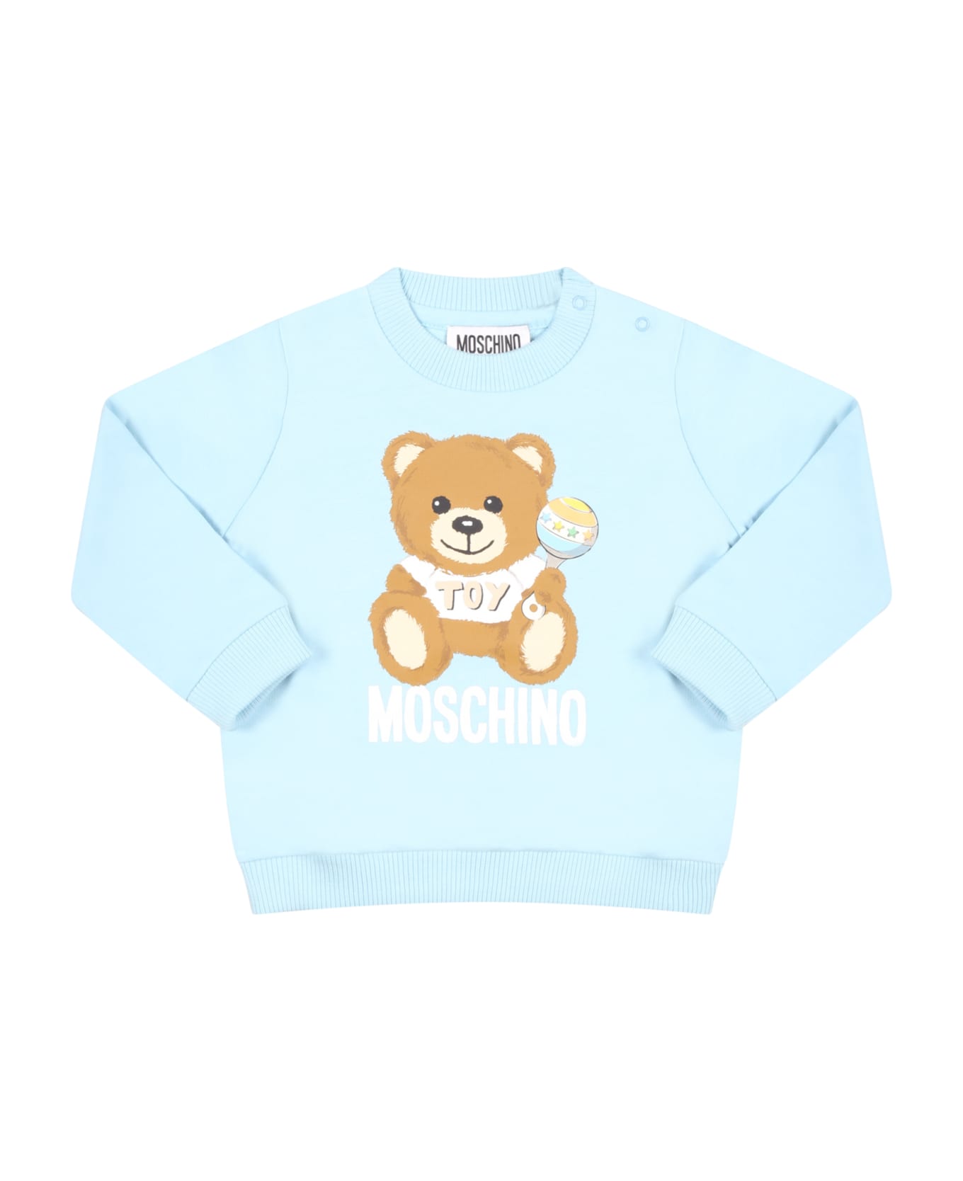 Moschino Light-blue Sweatshirt For Baby Boy With Teddy Bear - Light Blue