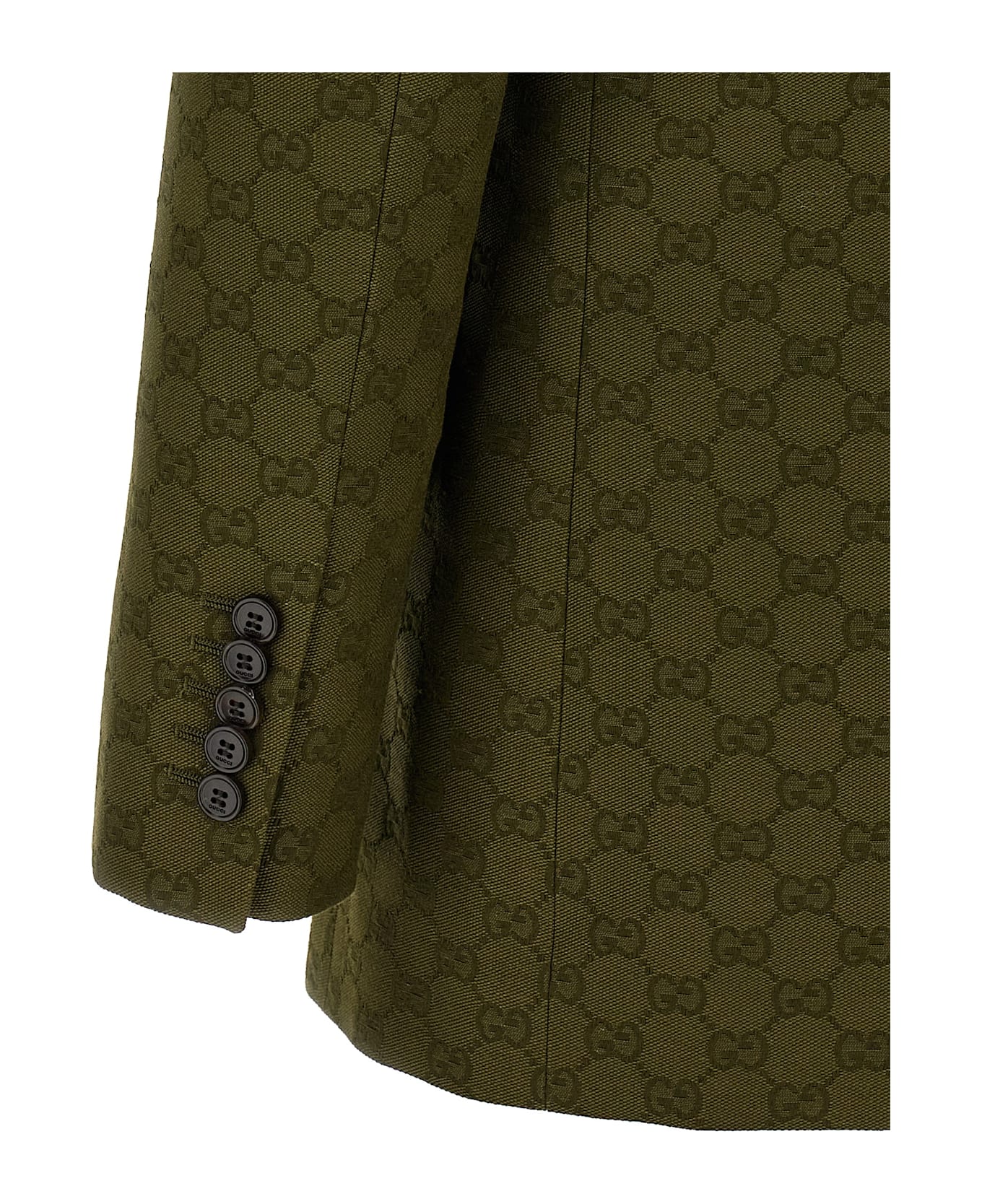 Gucci Gg Double-breasted Blazer - Green