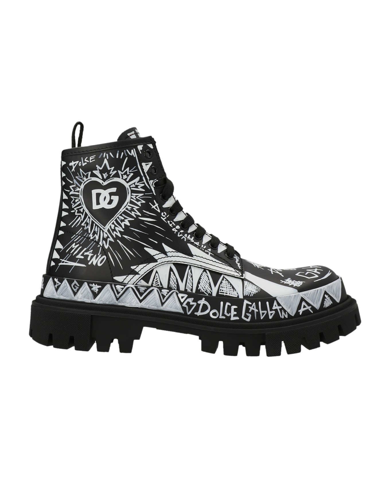 Dolce & Gabbana 'darkside' Combat Boots - White/Black