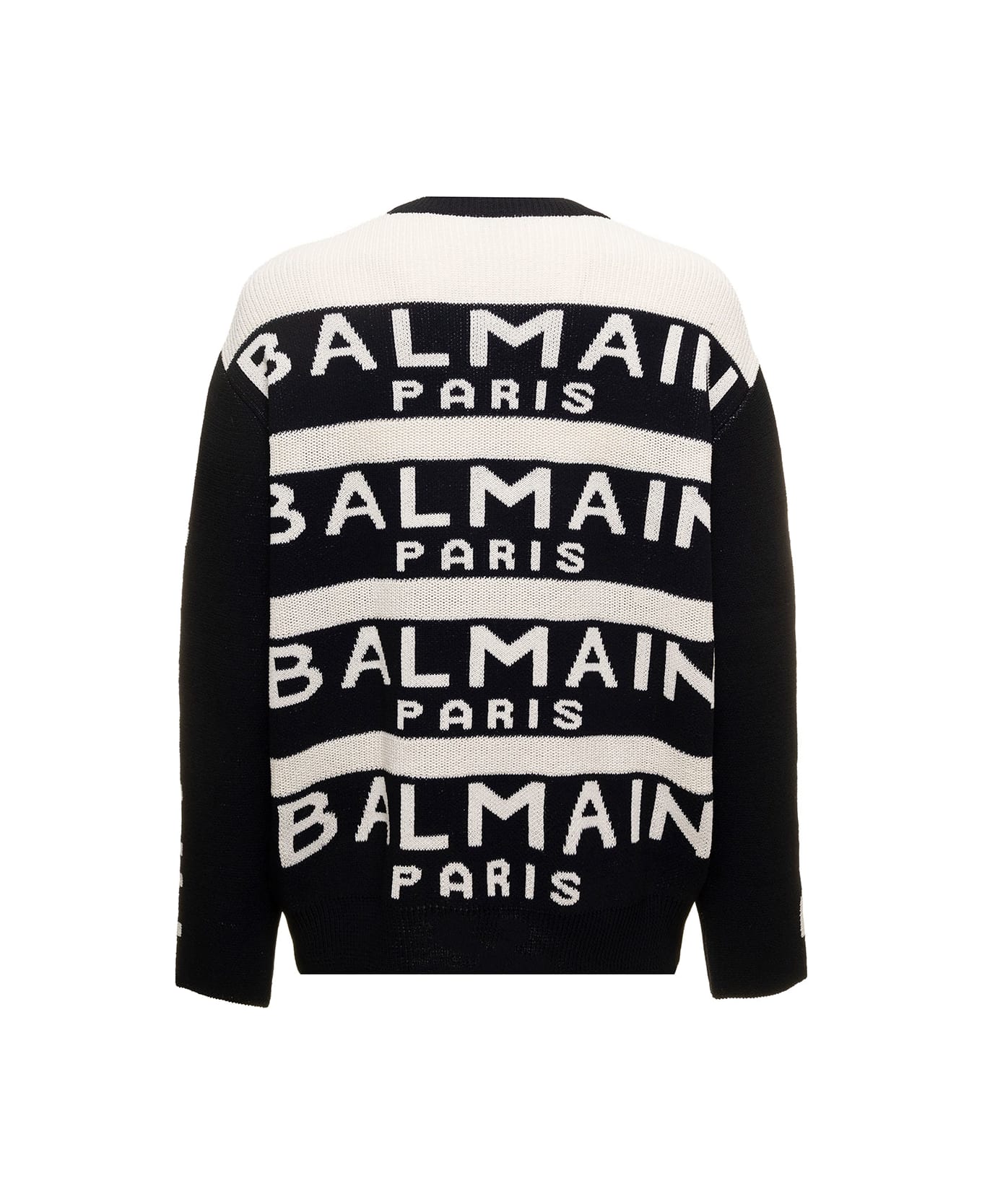 Balmain All Over Balmain Pullover - Black