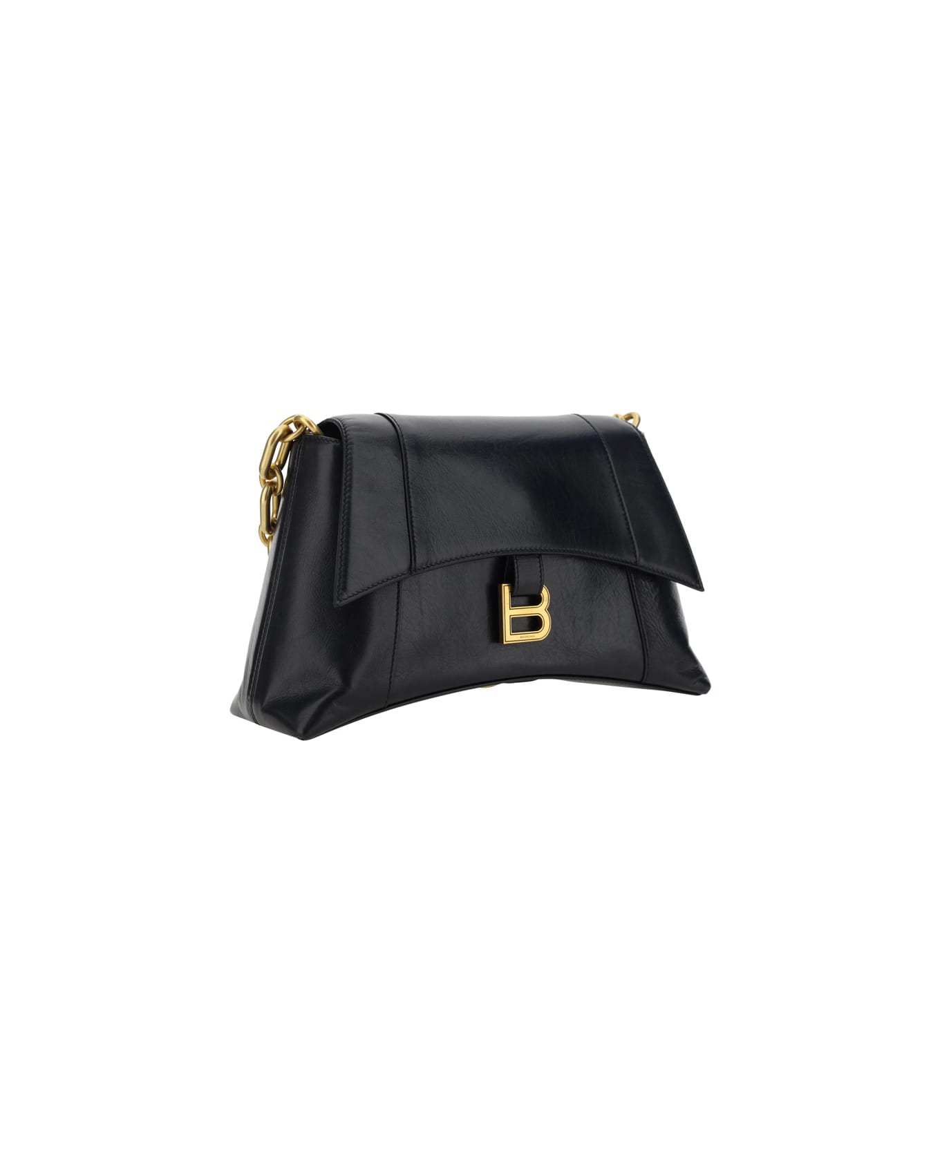 Balenciaga Downtown Shoulder Bag - Black & Black