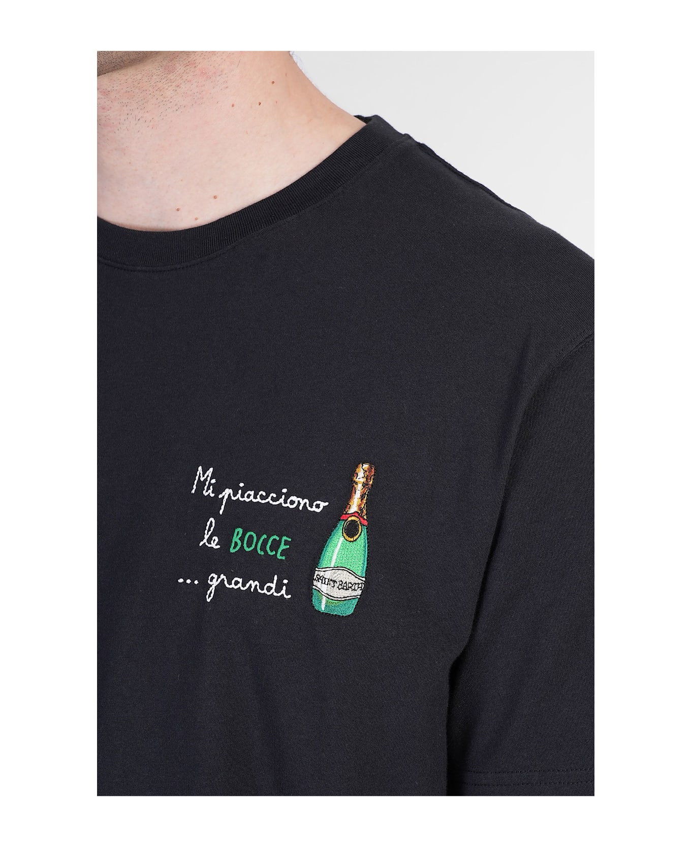 MC2 Saint Barth Portofino T-shirt In Black Cotton - black