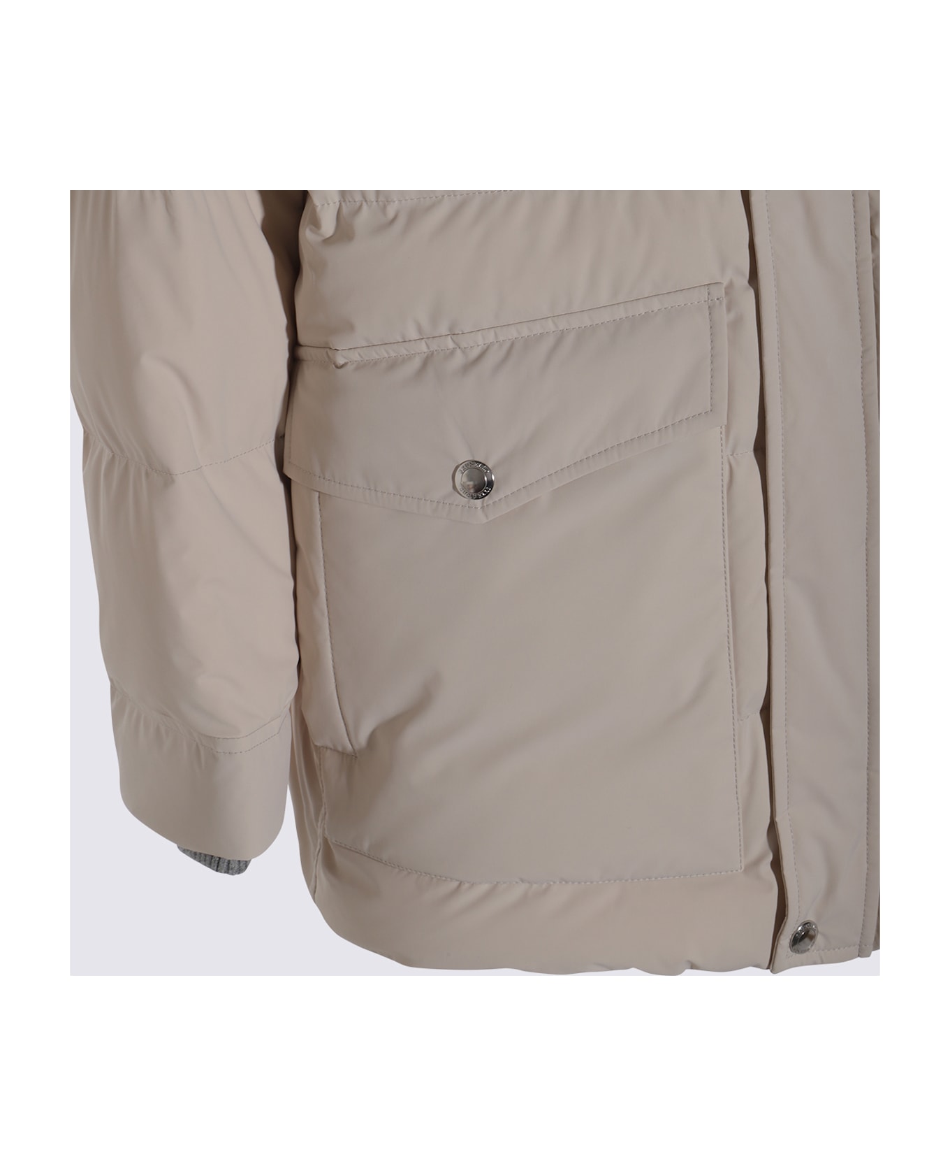 Brunello Cucinelli White Down Jacket - Grey