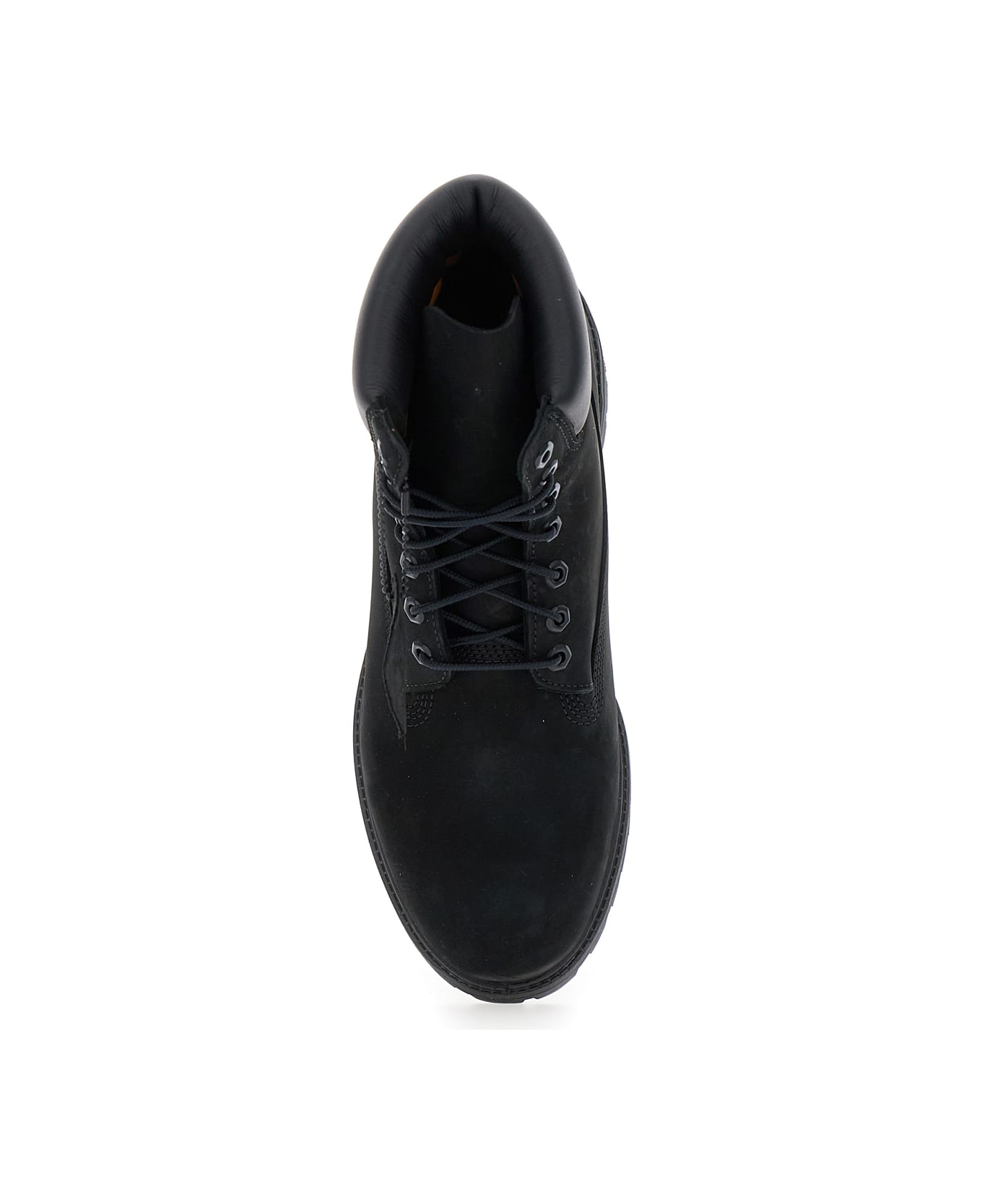 Timberland Brlack Water-proof Boots With Logo Plate In Leather Man - Black