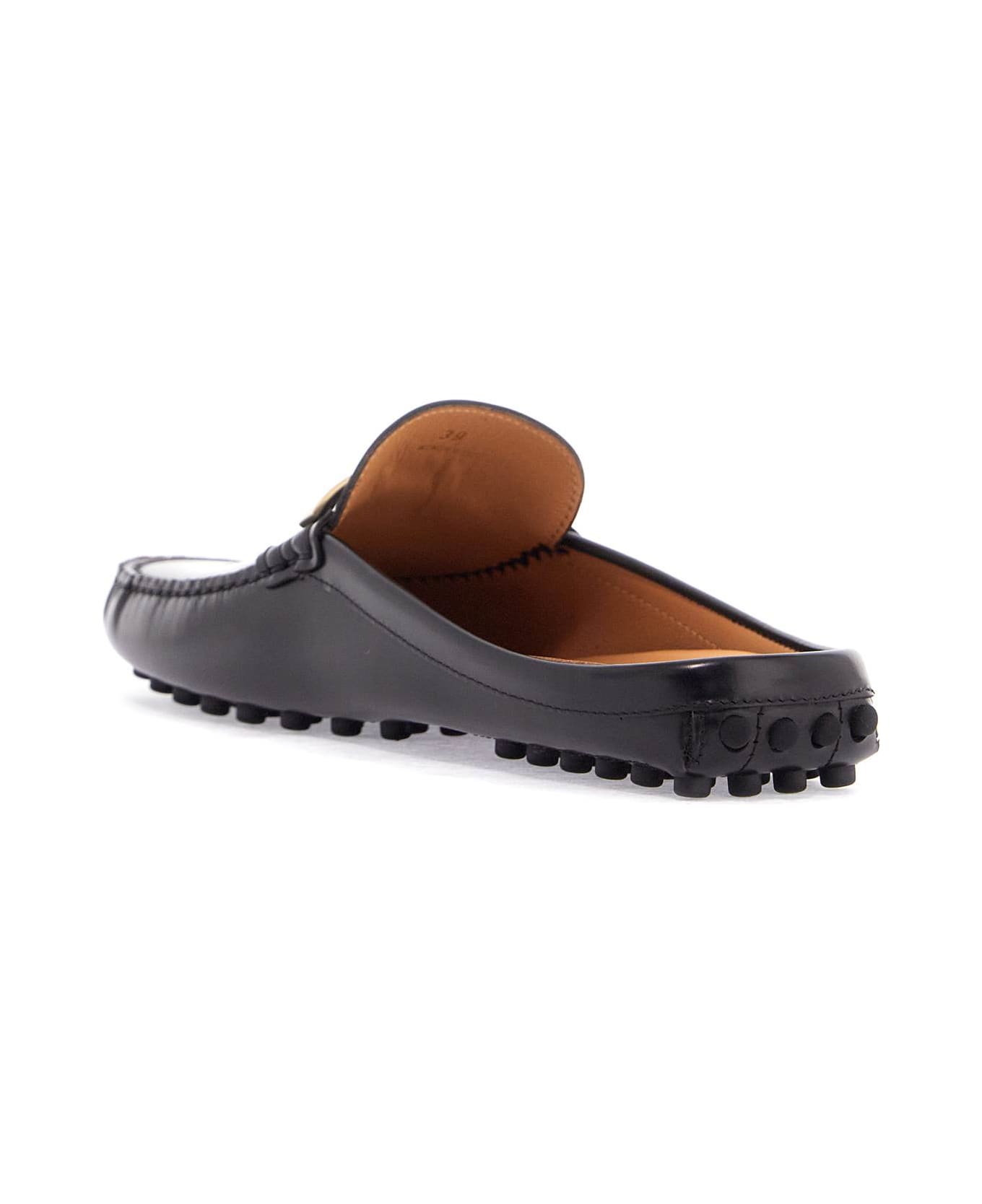 Tod's Black Calfskin Slip-on Loafers - NERO (Black)