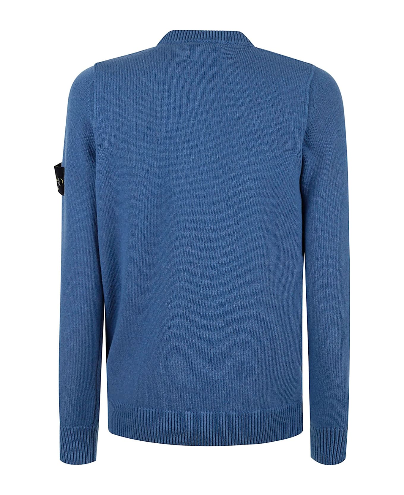 Stone Island Logo Patch Crewneck Jumper - Blu