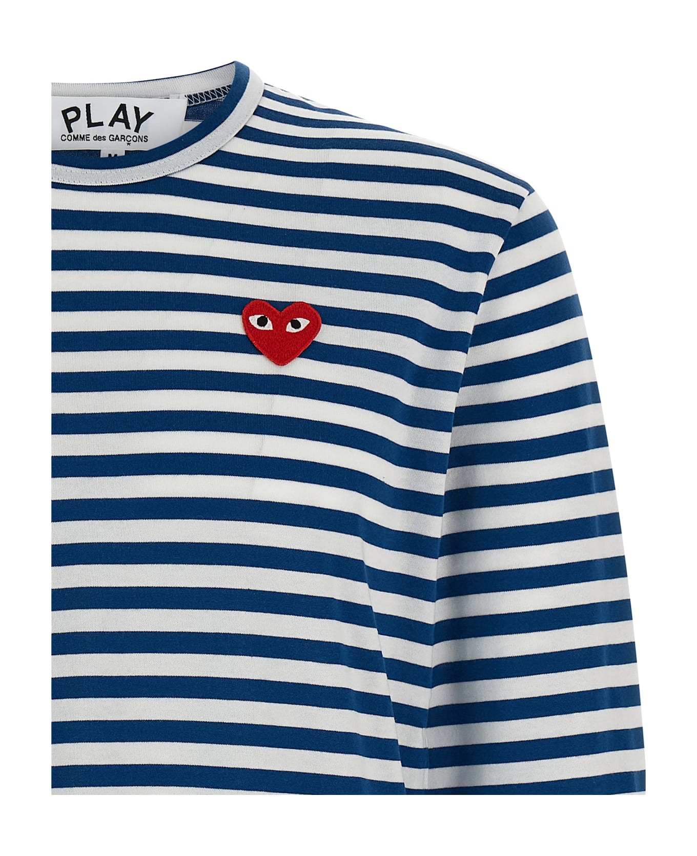 Comme des Garçons Play Logo Patch Stripes T-shirt - Blue