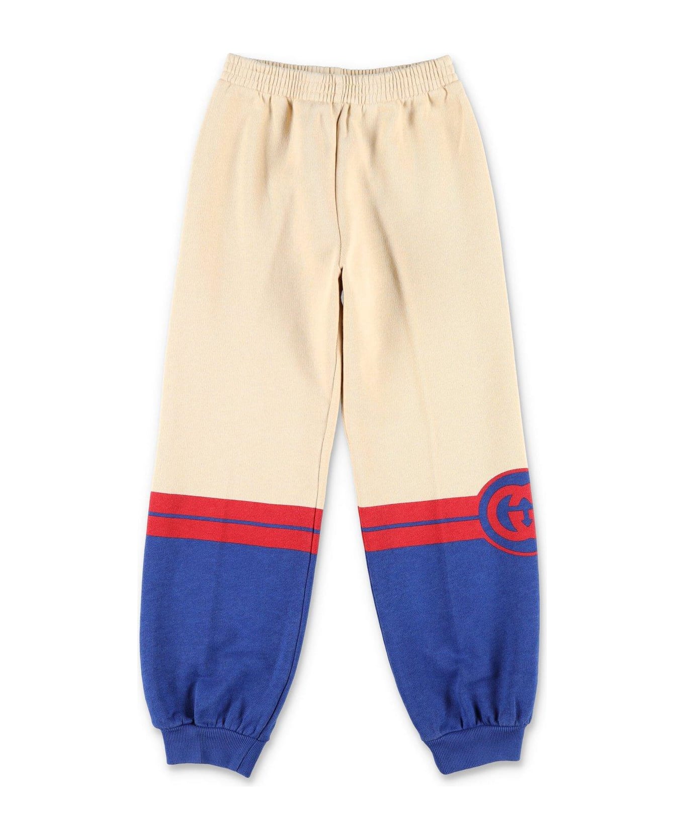 Gucci Interlocking G Printed Jersey Track Pants - Crema