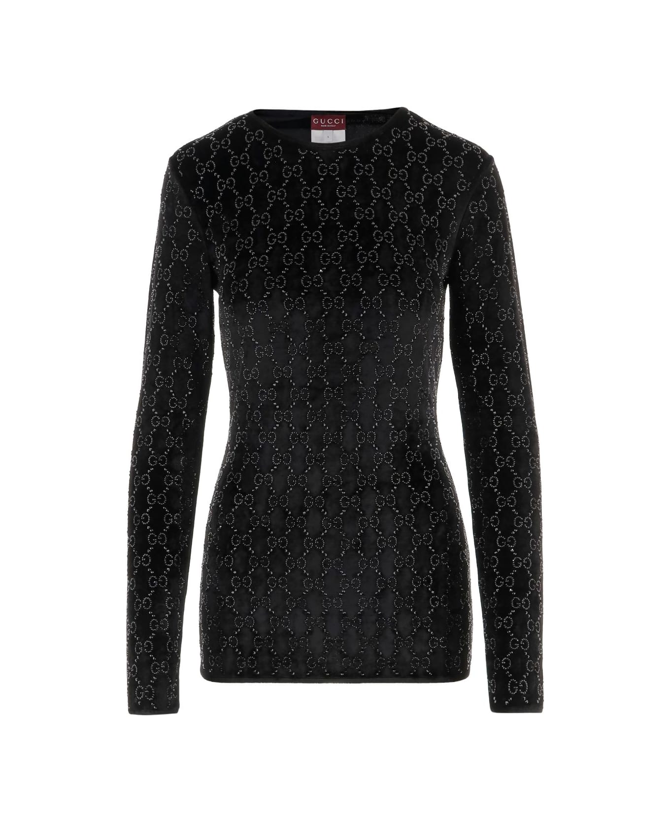 Gucci Gg Crystal Chenille T-shirt - Black