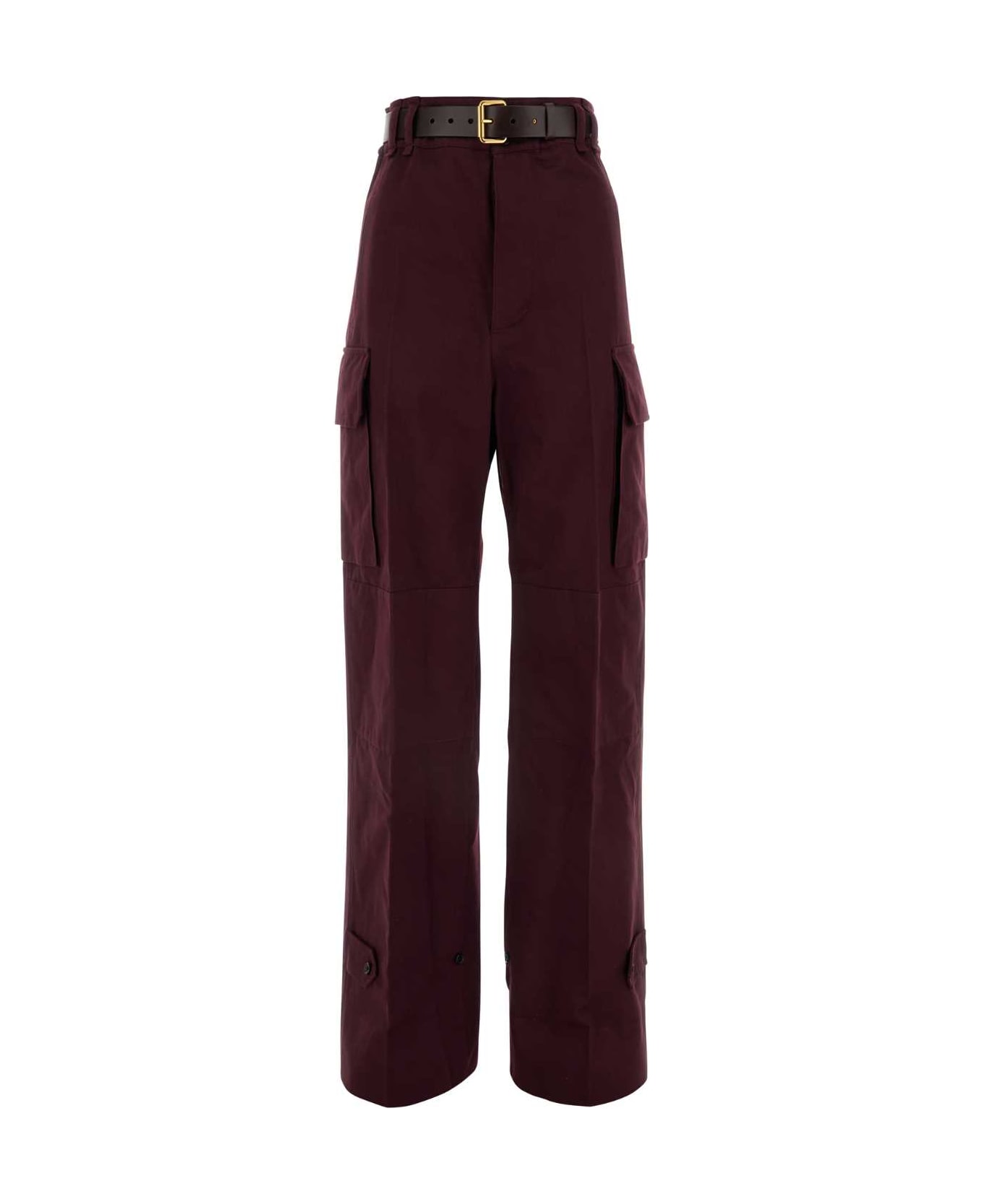 Saint Laurent Burgundy Cotton Pant - AUBERGINE