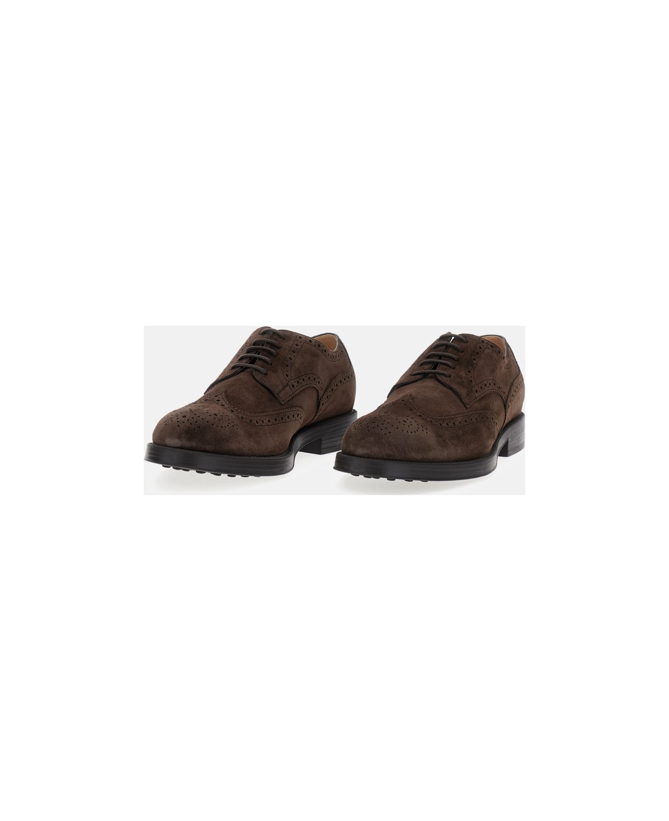 Tod
s Lace- Up Brogue Shoes Stached Heel - Brown