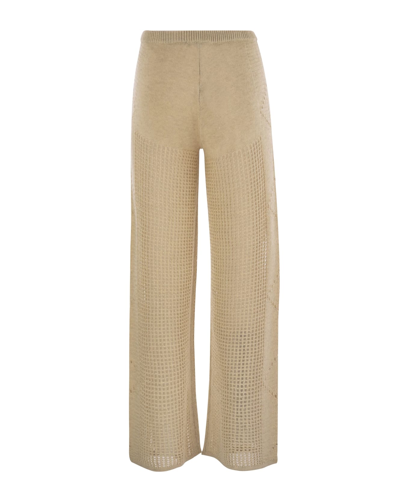 MC2 Saint Barth Alva - Crochet Flare Trousers - Beige