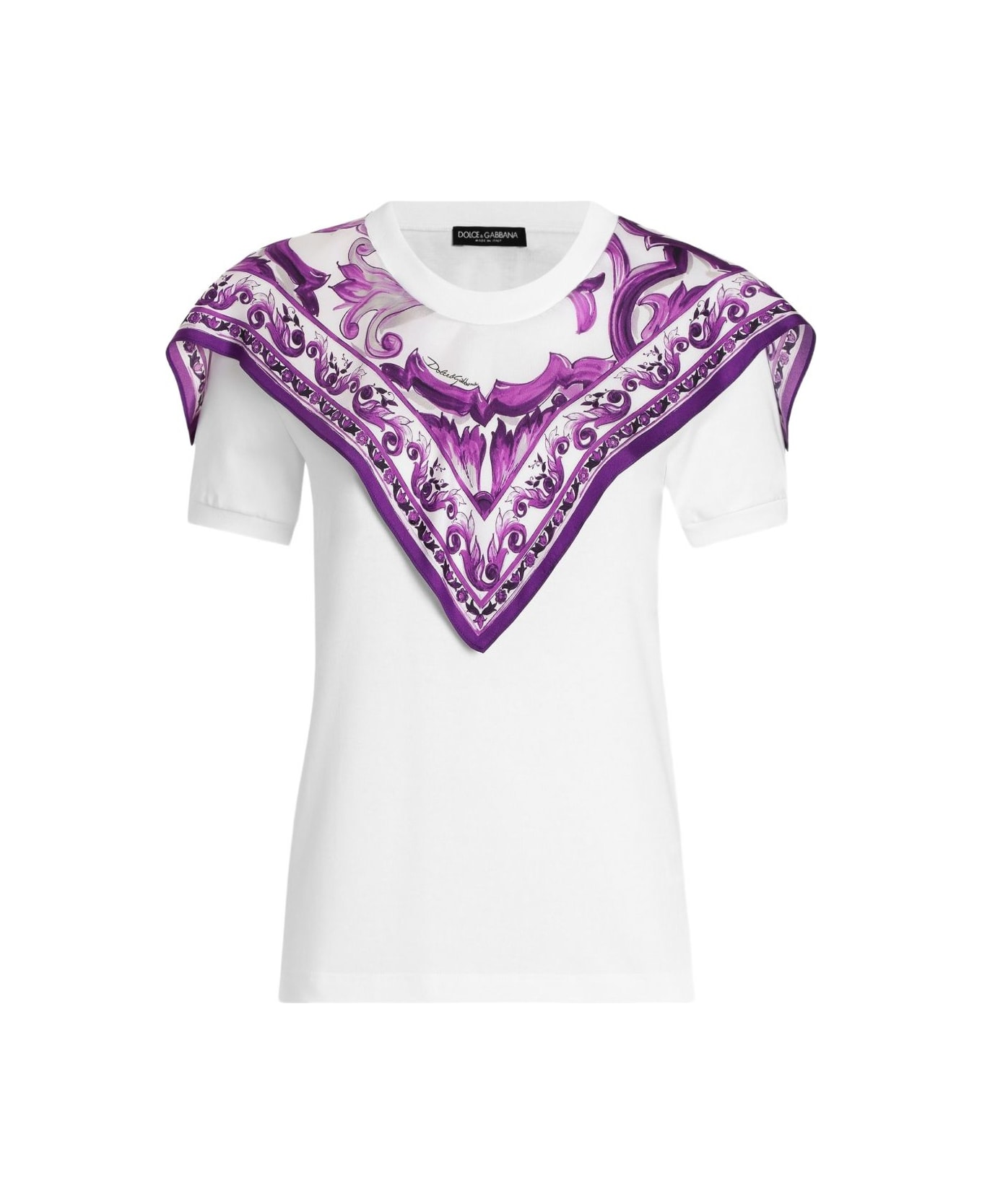 Dolce 
Gabbana T-shirt With Scarf - White