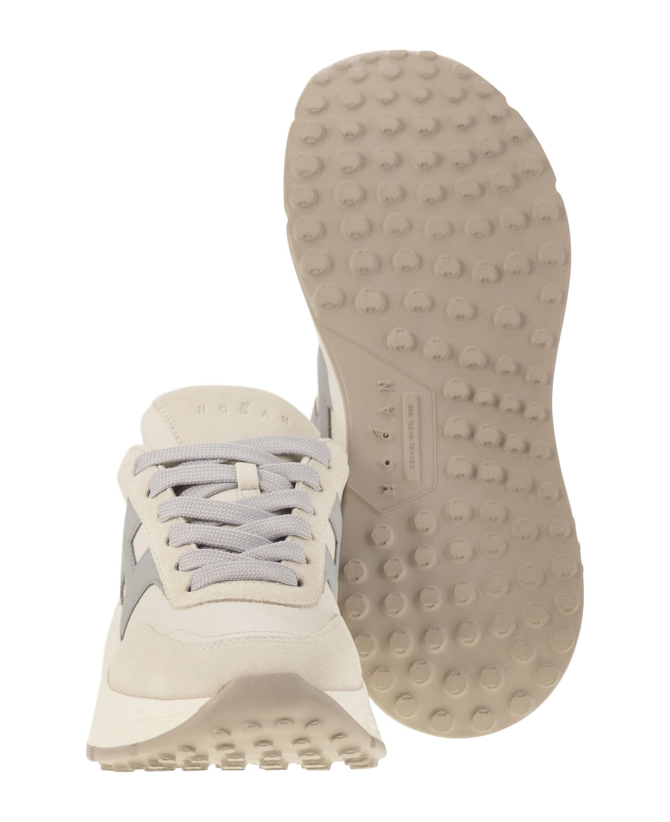 Hogan Hi-fi Trainers With Side H - Sky Blue