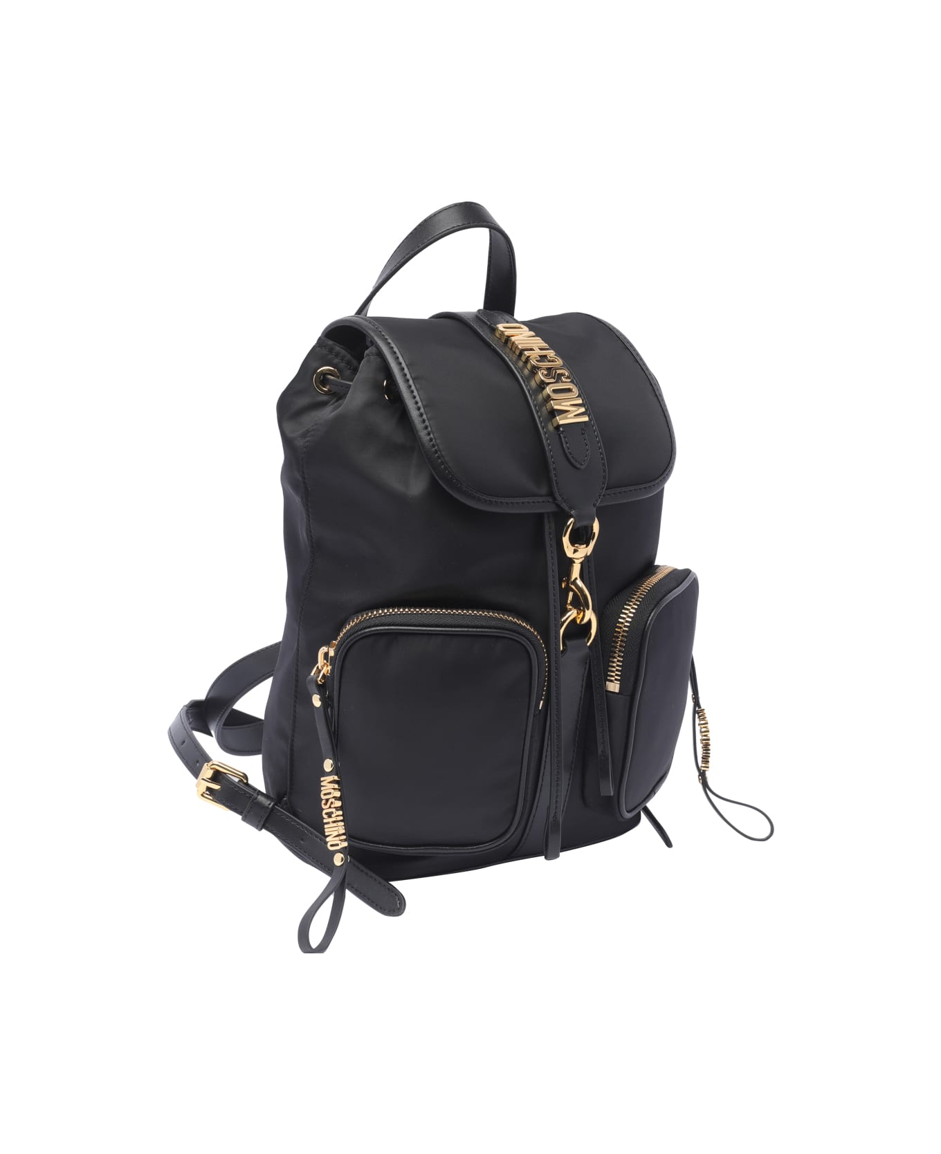 Moschino Logo Lettering Backpack - Black