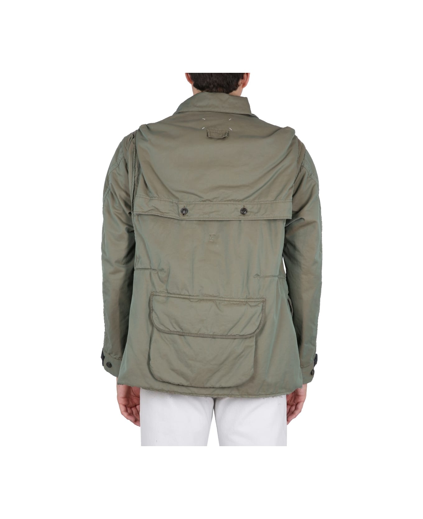 Maison Margiela Tonic Distressed Cotton Jacket - GREEN