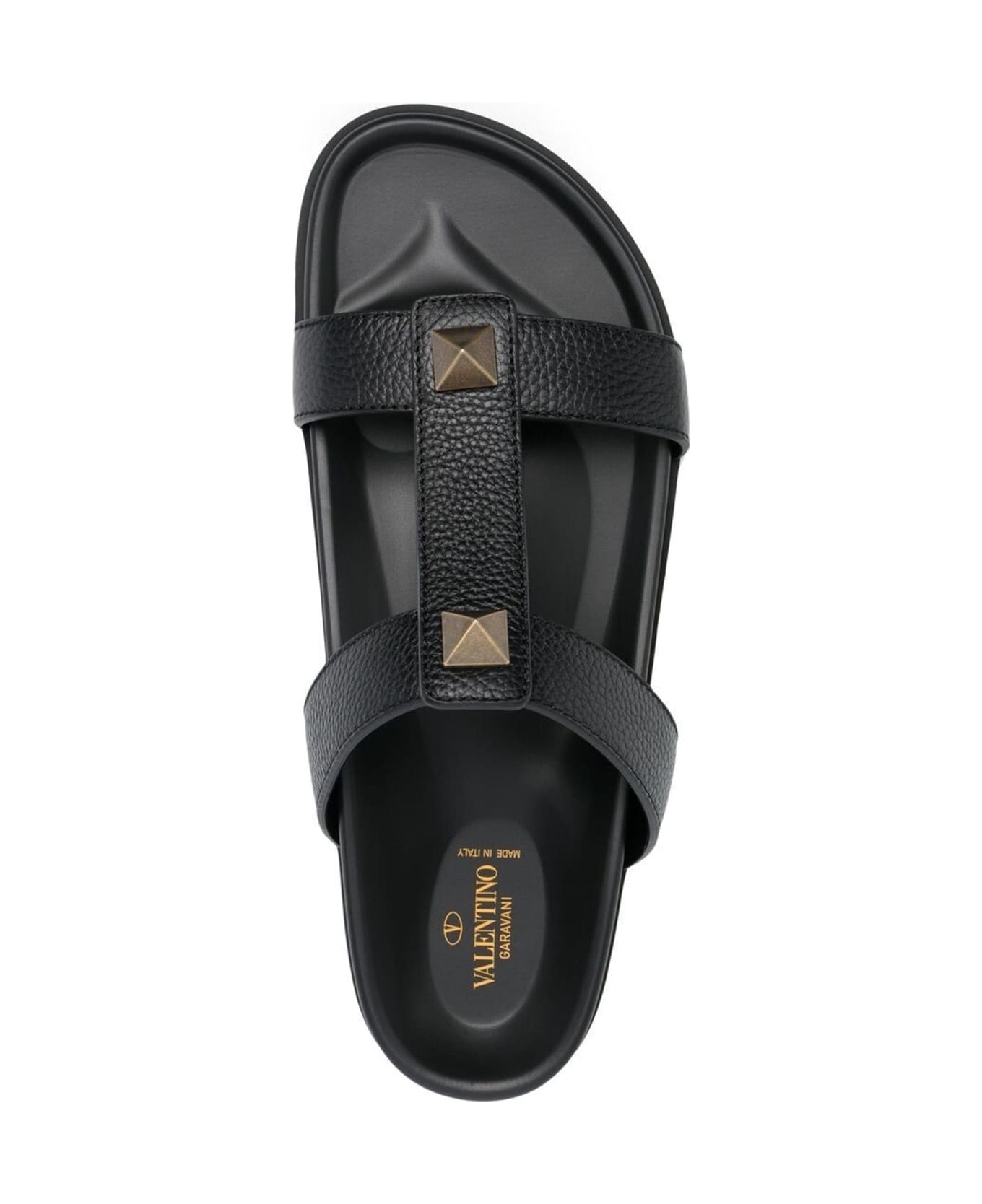 Valentino Garavani Garavani Roman Stud Slide Sandals - Black