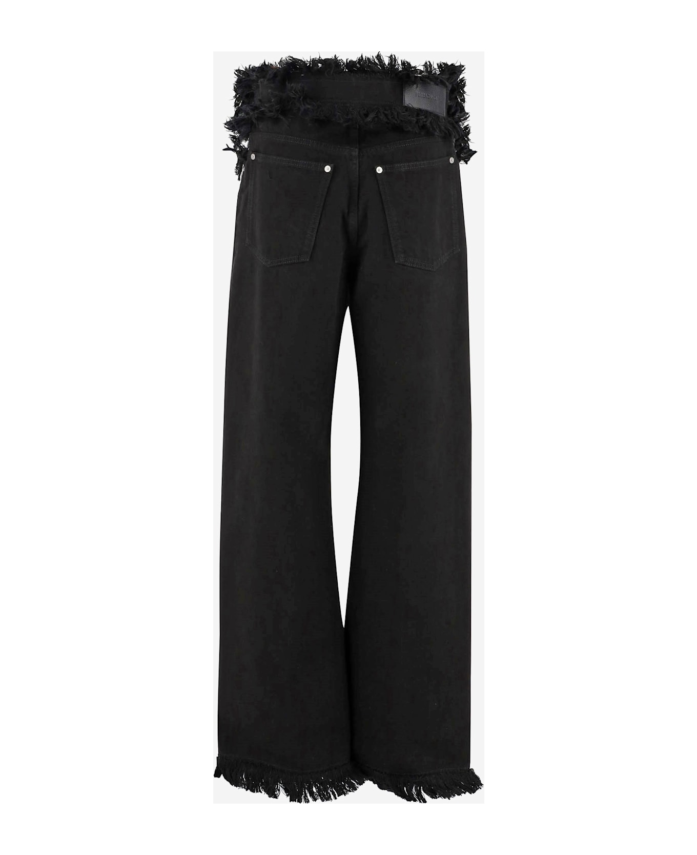 Ferragamo Frayed Cotton Pants - Black
