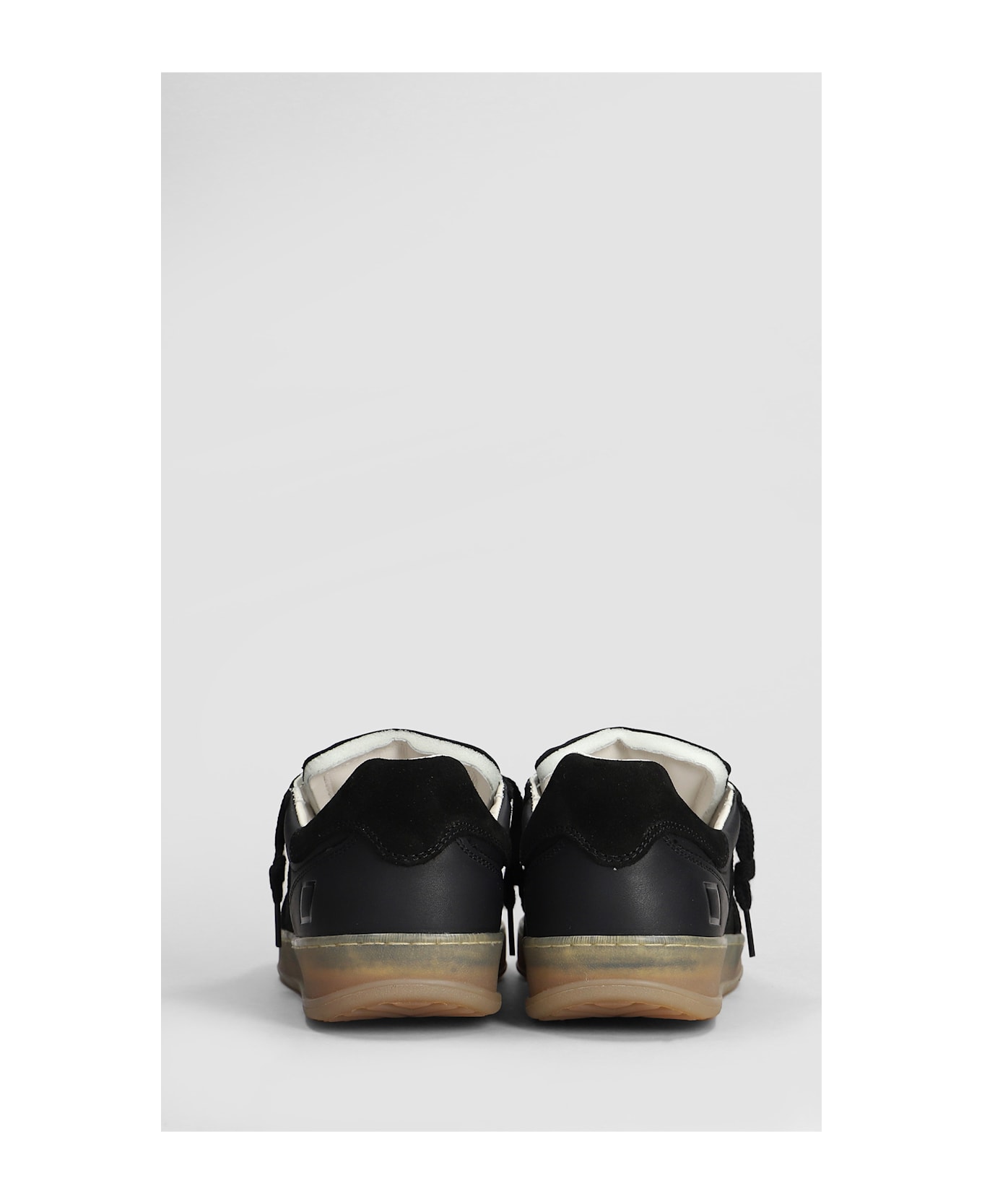 D.A.T.E. Sporty Sneakers In Black Suede And Leather - black