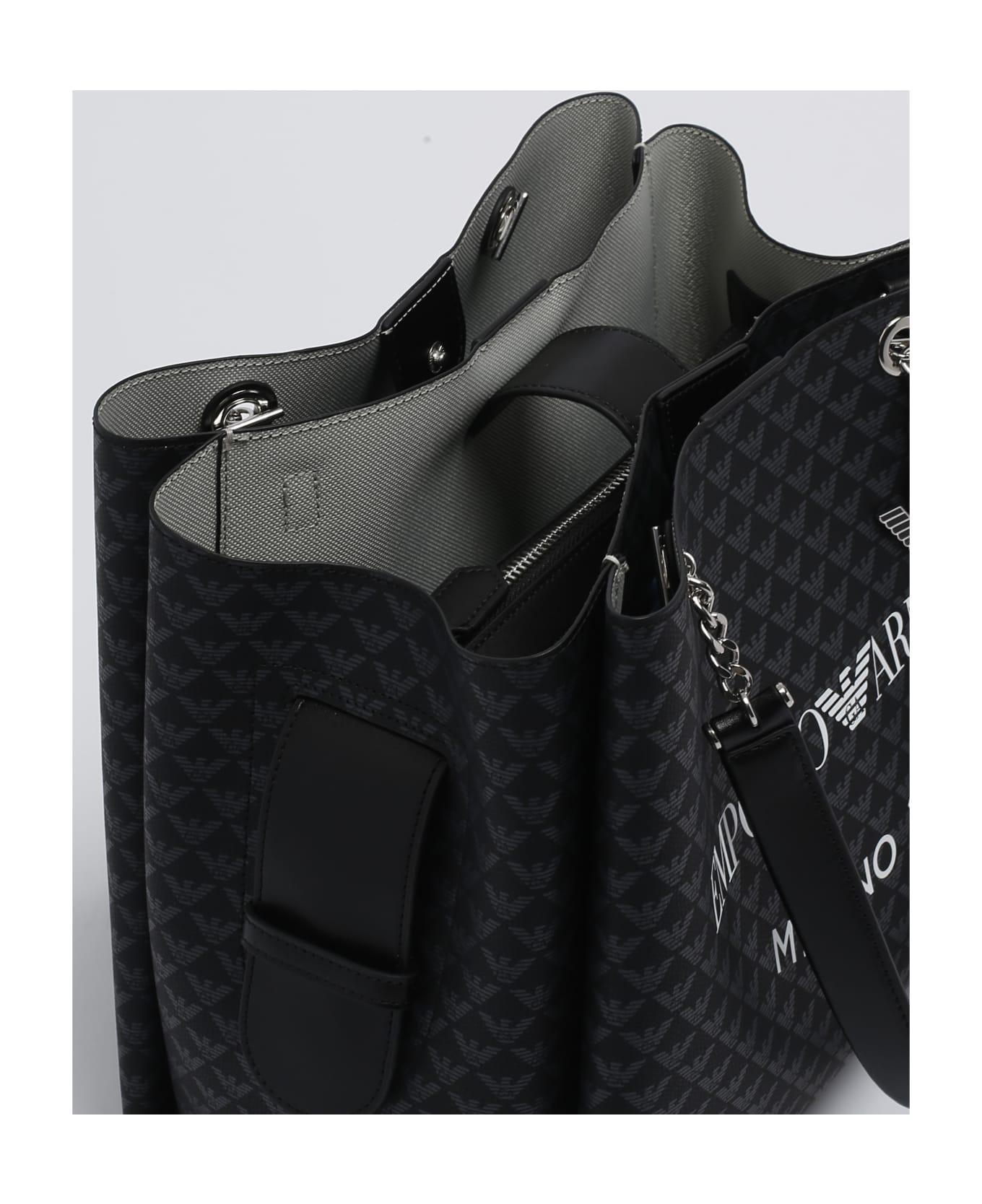 Emporio Armani Poliester Shoulder Bag - NERO-BIANCO