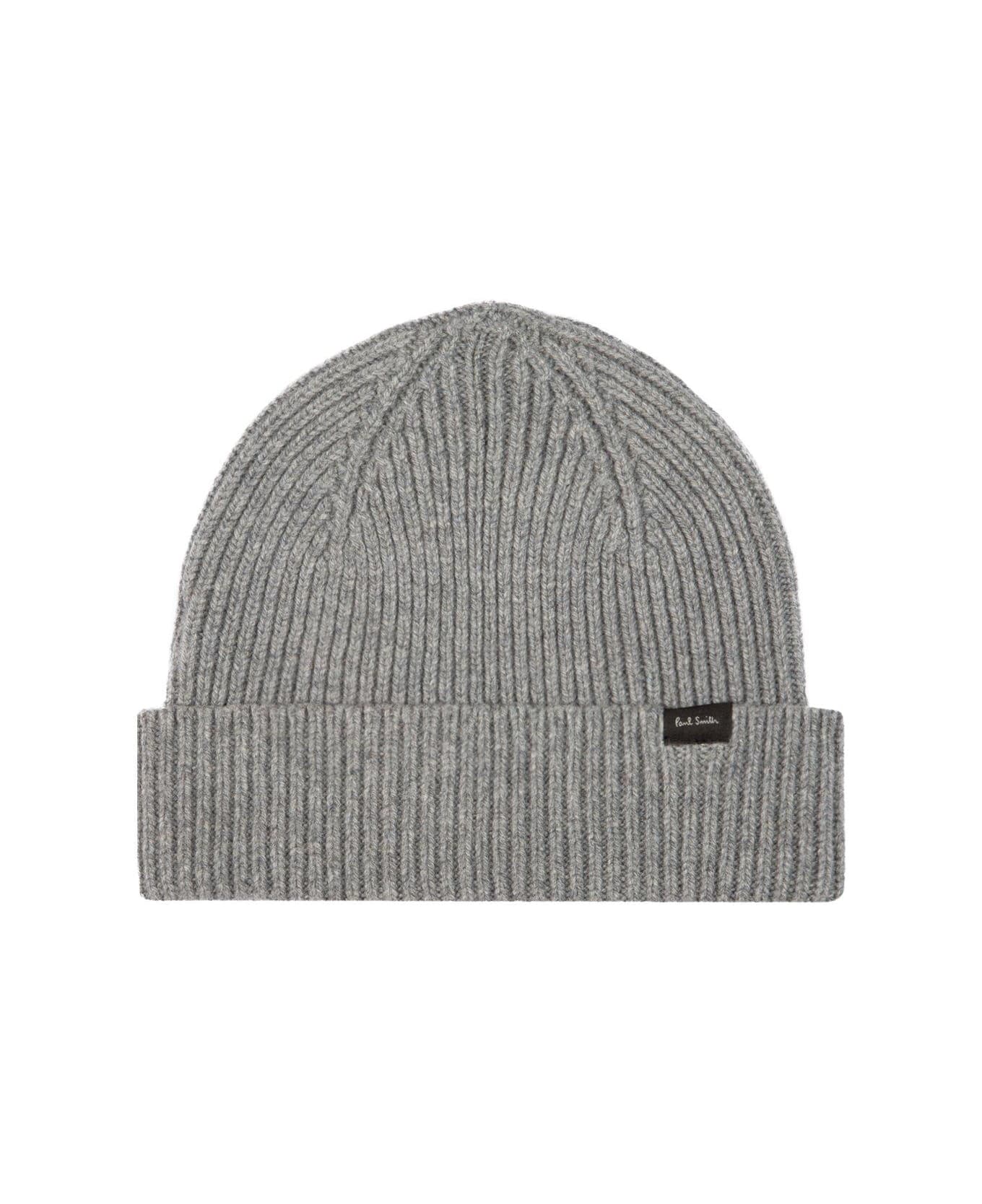 Paul Smith Rib-knit Stretched Beanie - Grey