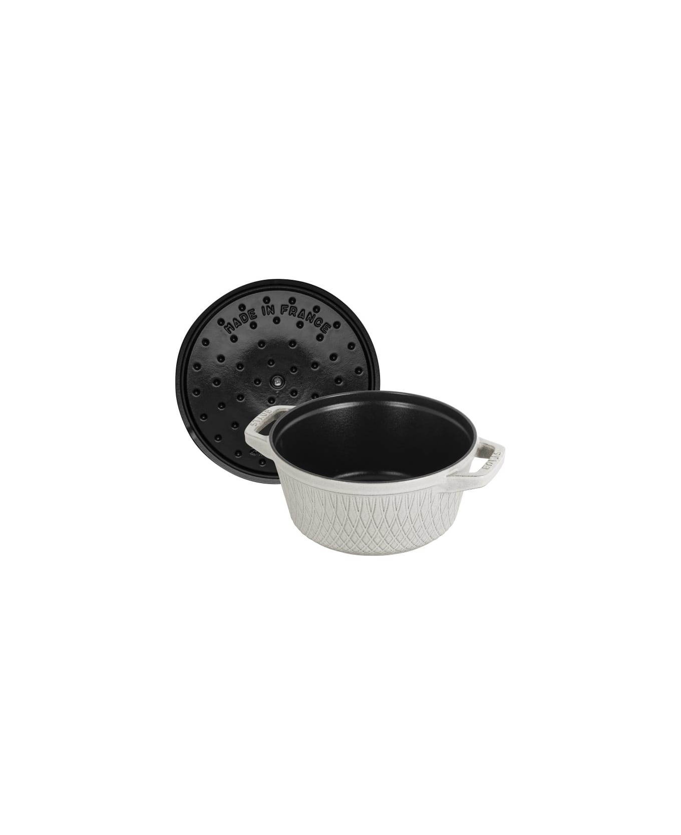 Staub Cocotte Twister 24 Cm - Bianco