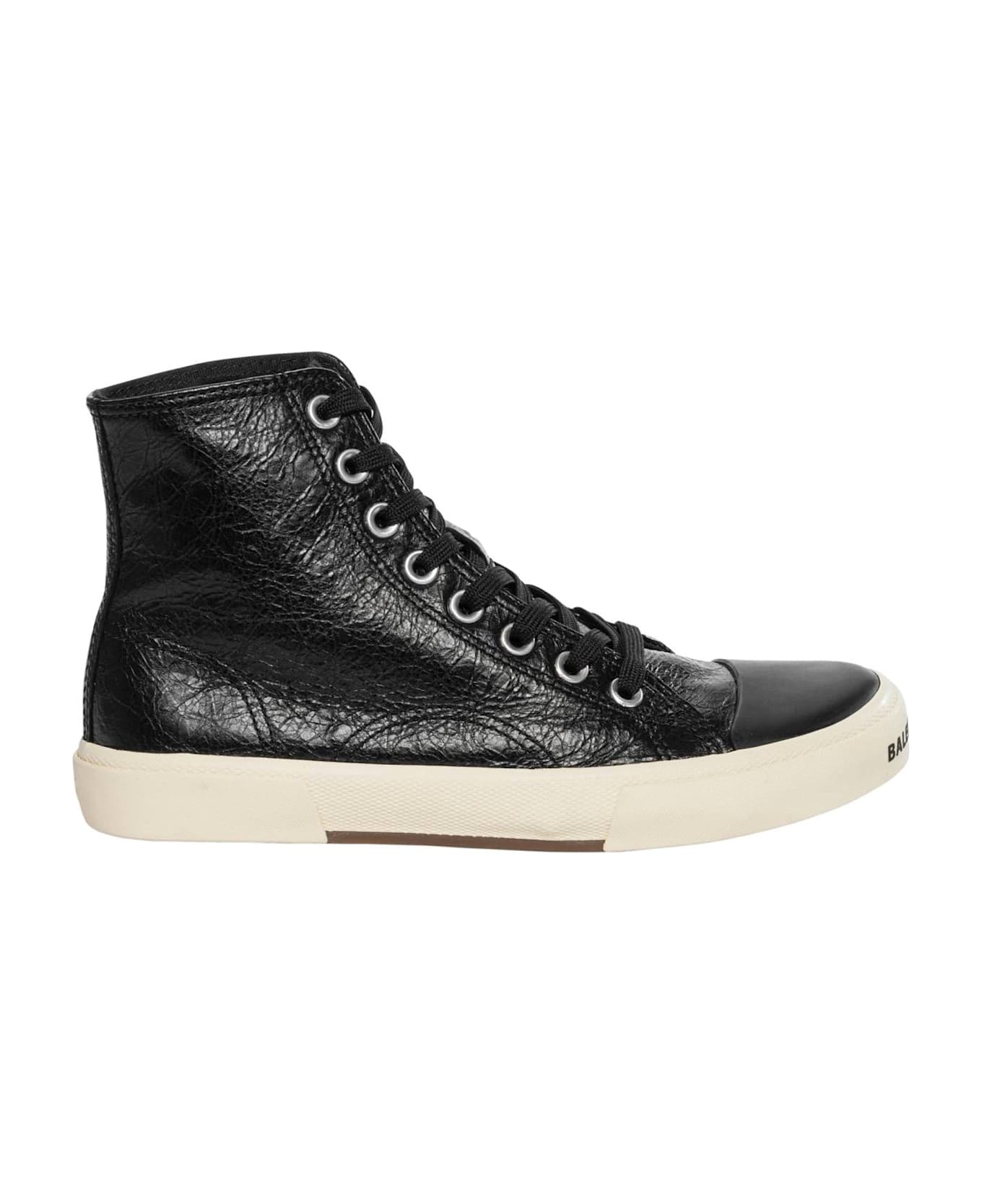 Balenciaga Paris Leather Sneakers - Black