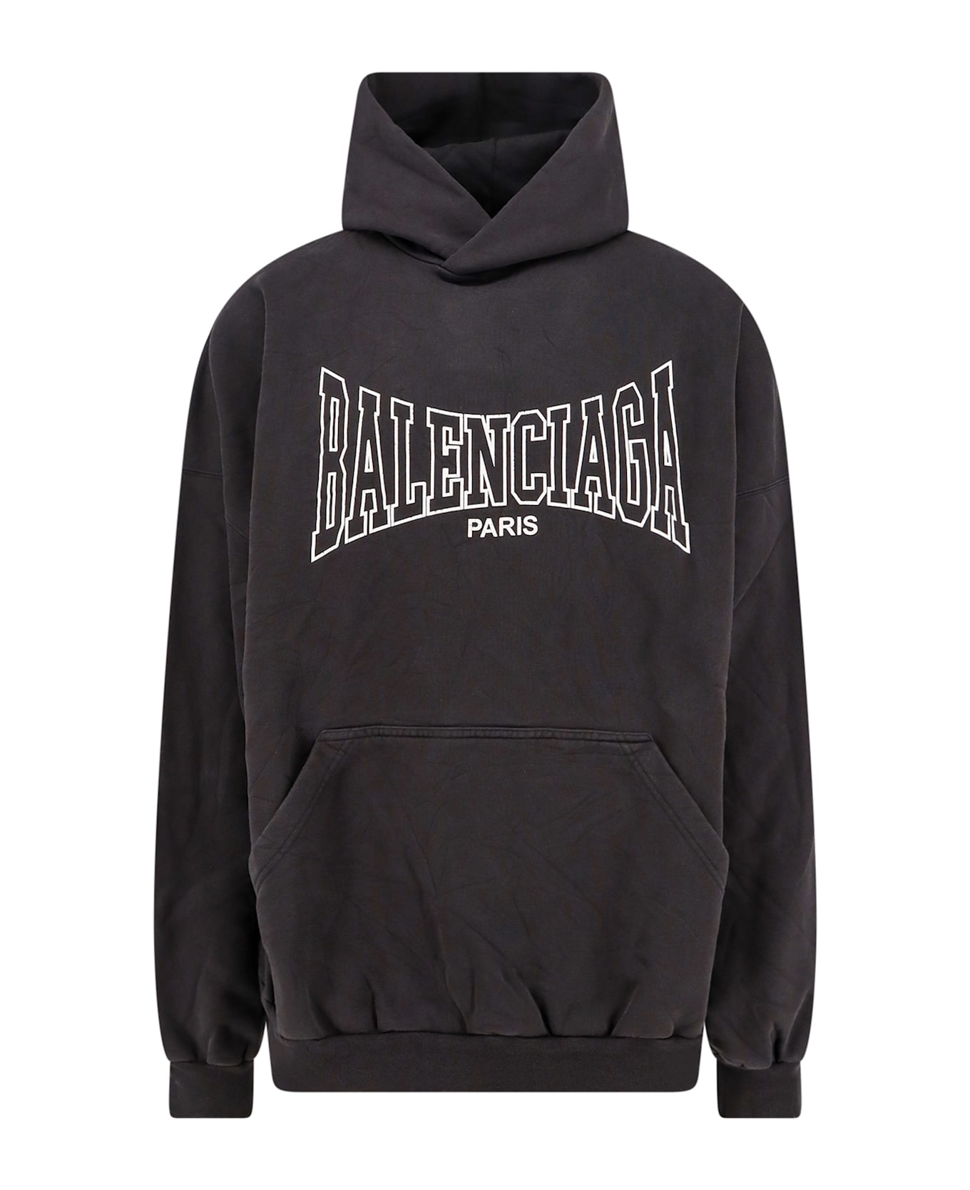 Balenciaga Logo Print Hoodie - Grey