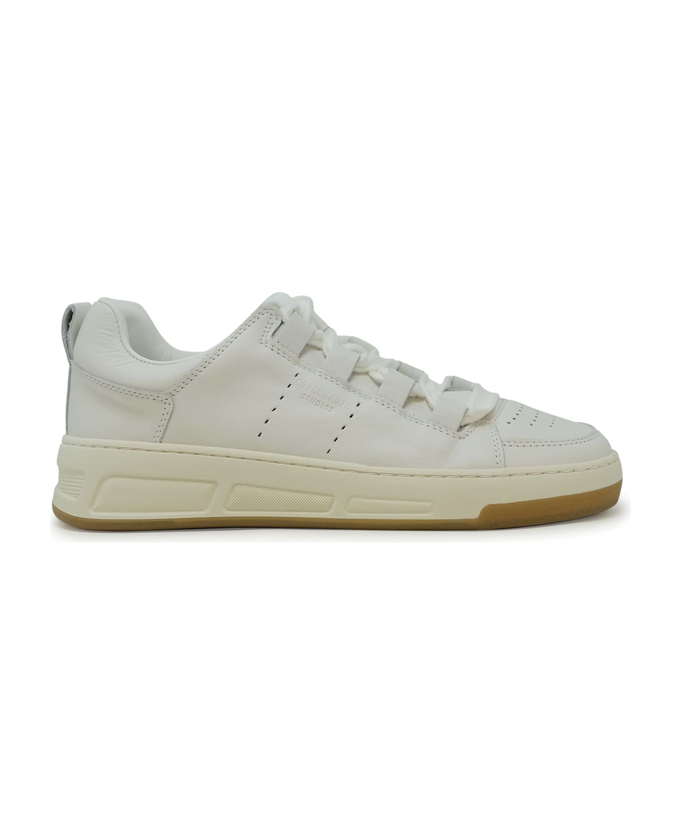 Copenhagen White Leather Sneakers - WHITE