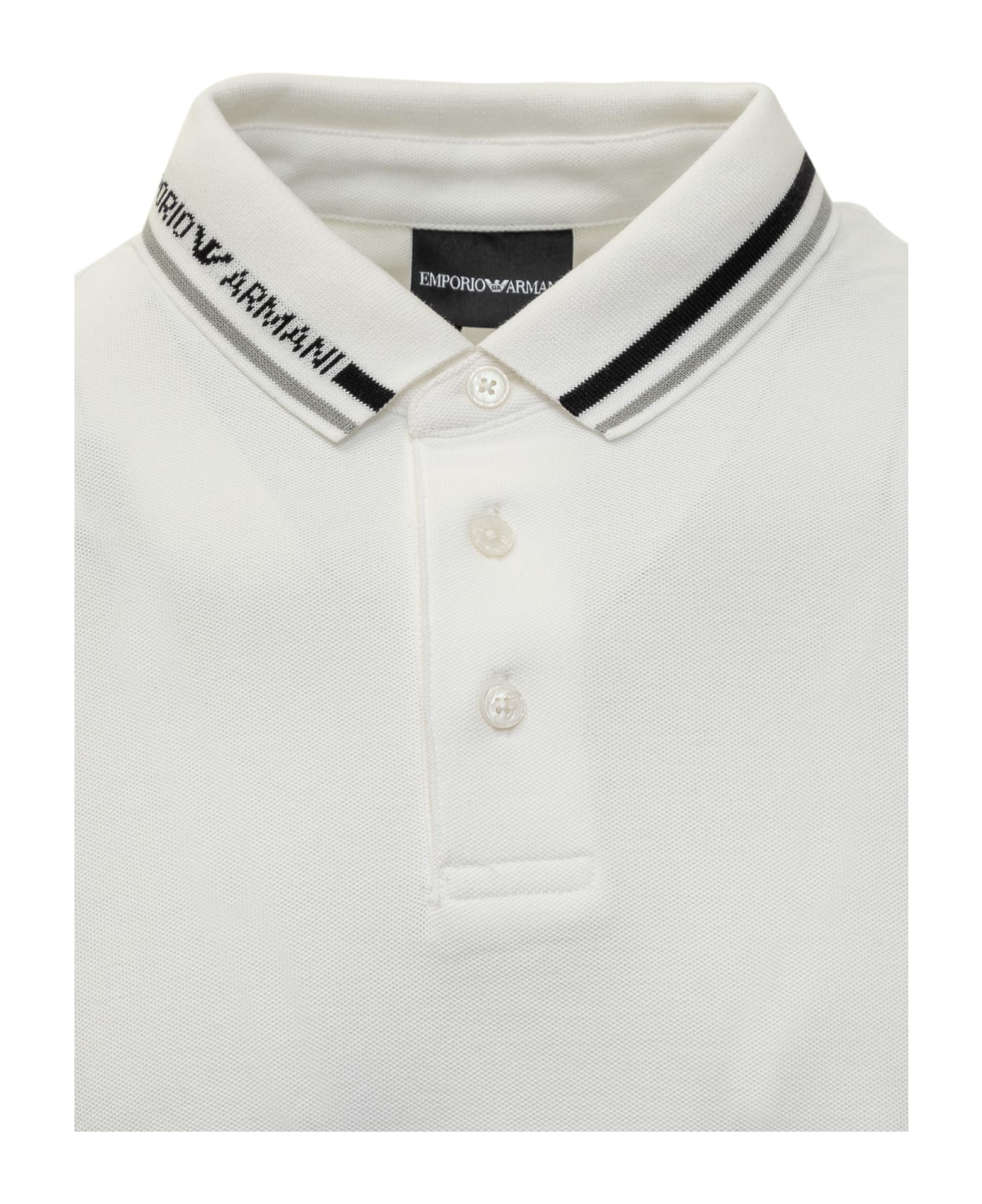 Emporio Armani Polo Shirt With Logo - Neck Off White