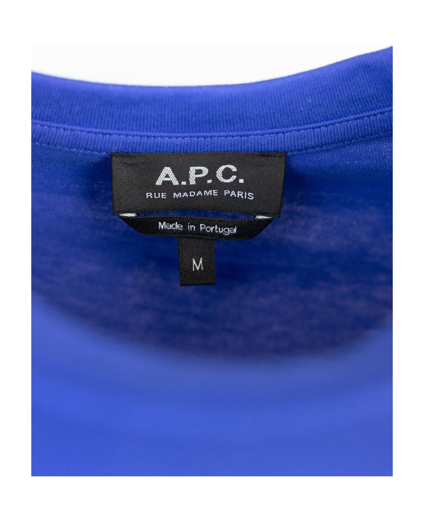 A.P.C. Logo Printed Crewneck T-shirt - Blue シャツ
