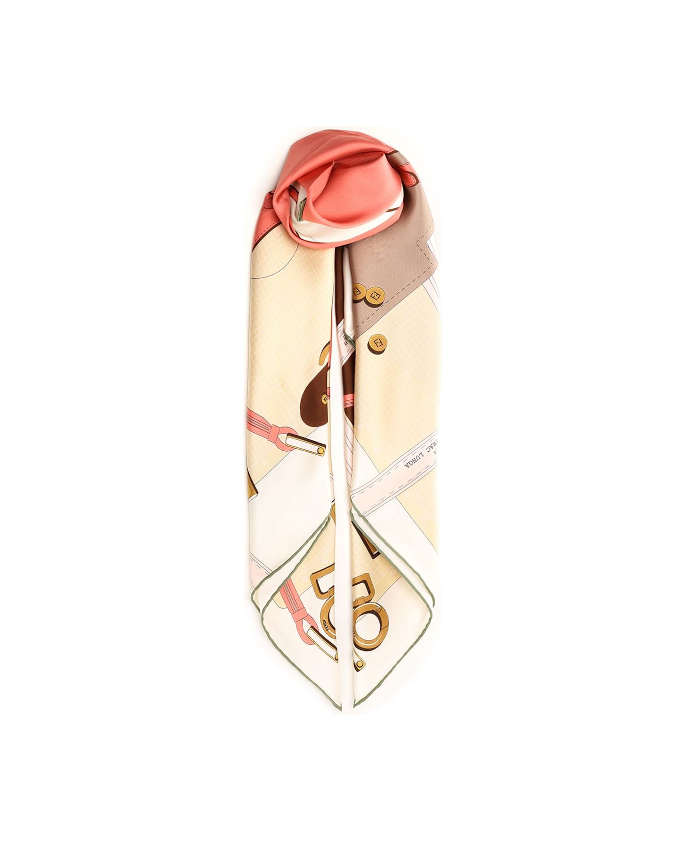 Fendi Silk Foulard Peekaboo Print - White