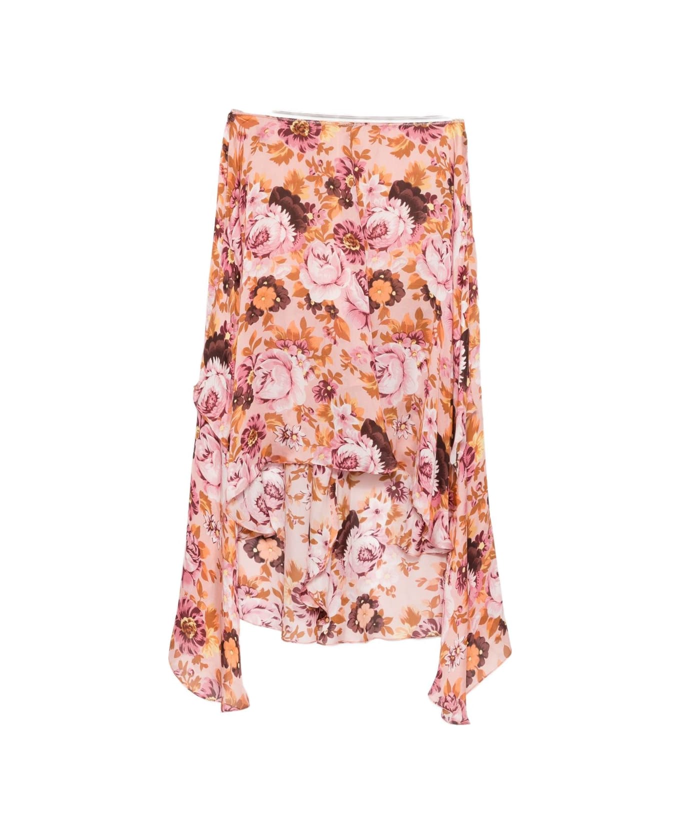 Chloé Silk Printed Skirt - Pink