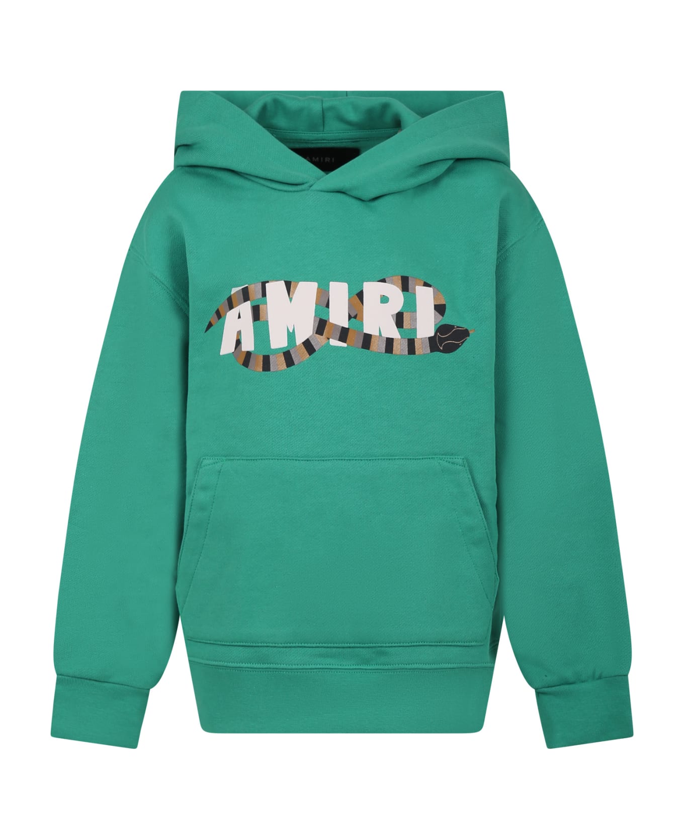AMIRI Green Sweatshirt For Kids With Snake And Logo - Green