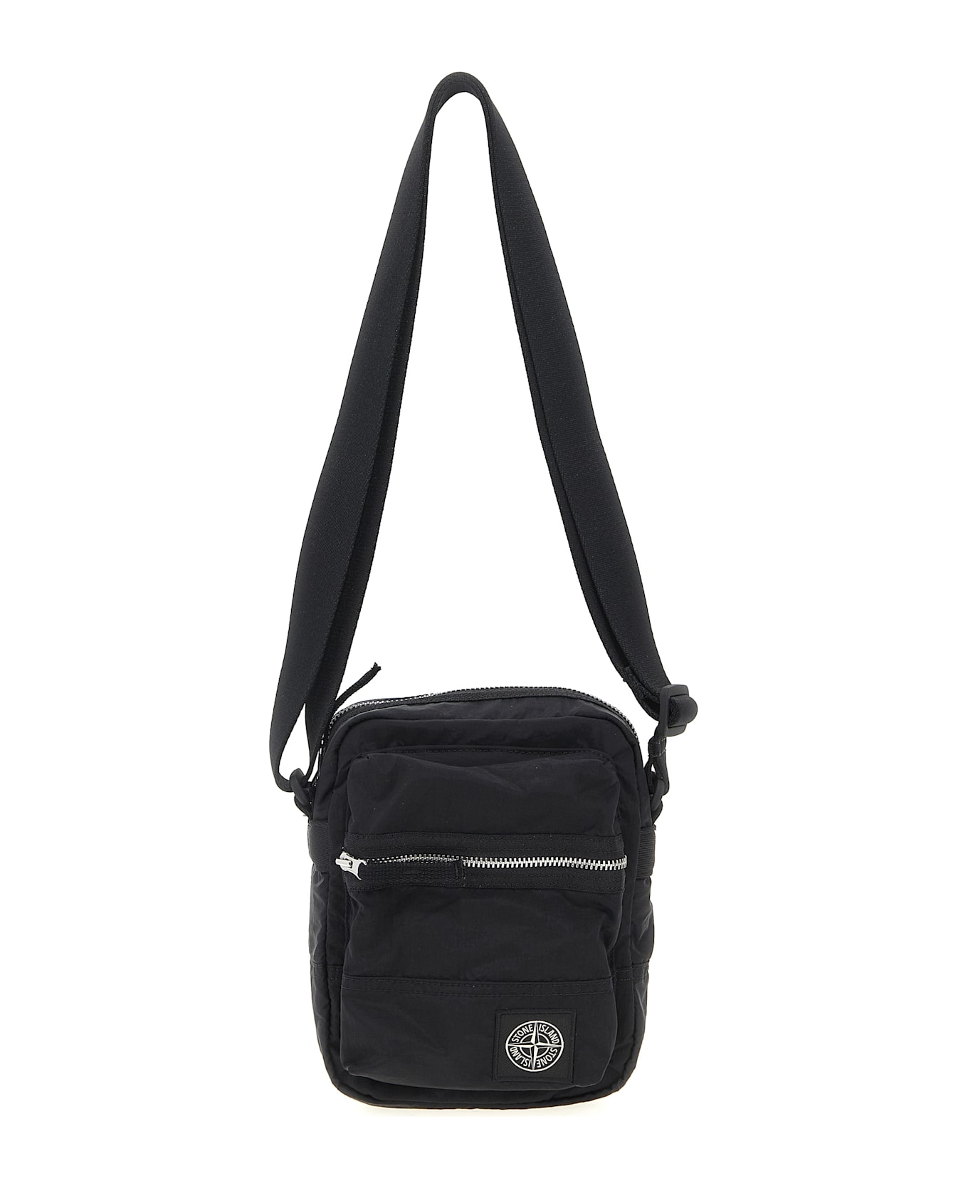 Stone Island Logo Patch Shoulder Strap - BLACK