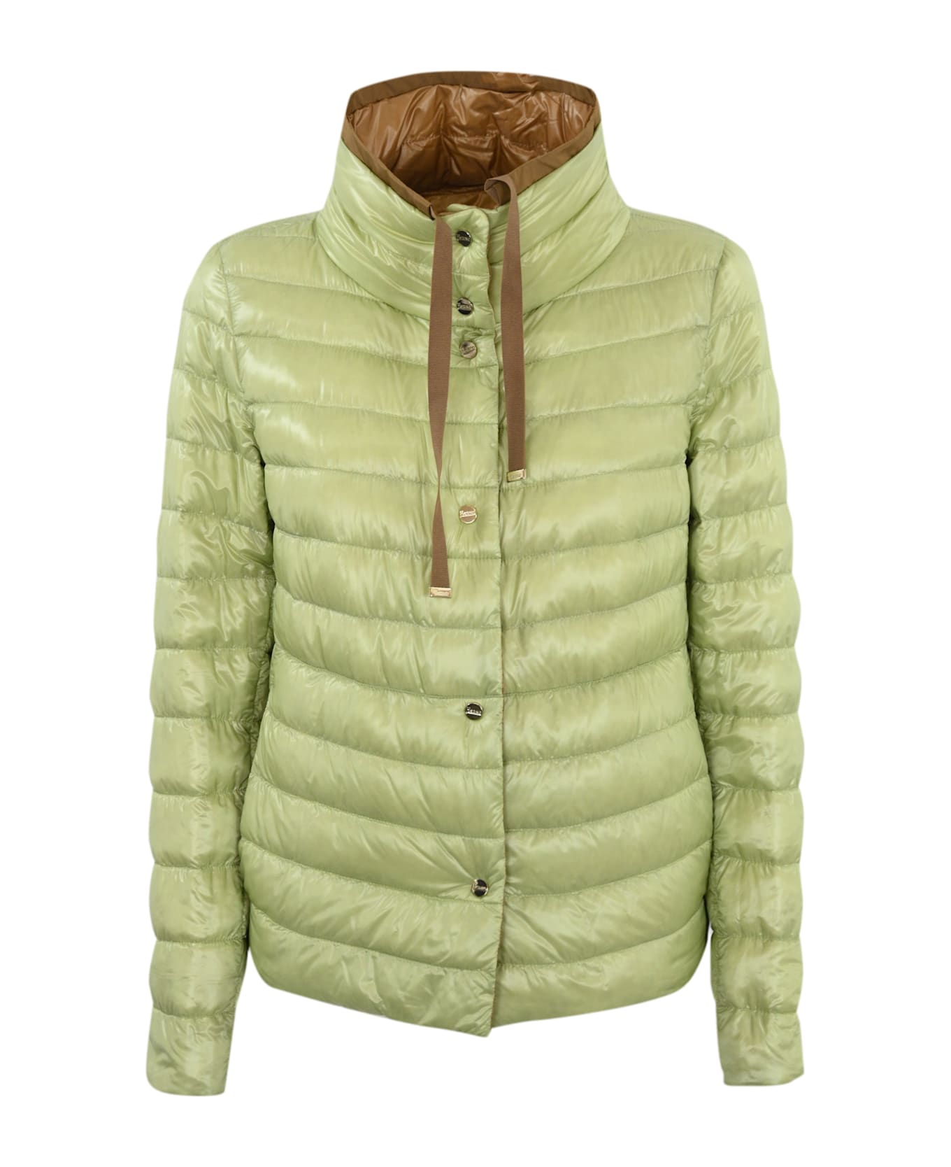 Herno Reversible Quilted Down Jacket - Cammello/Verde Chiaro