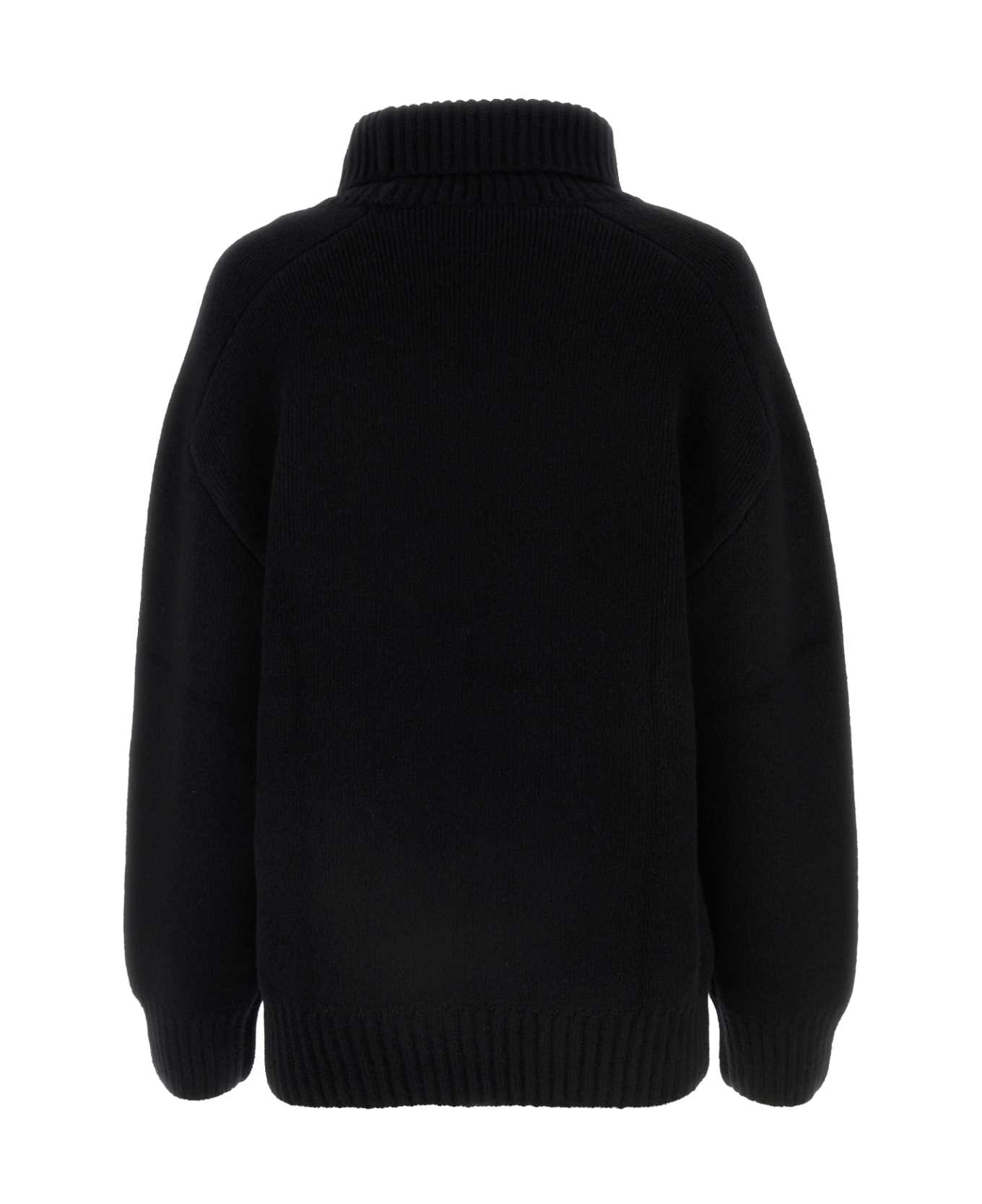 Khaite Black Stretch Cashmere Landen Sweater - BLACK